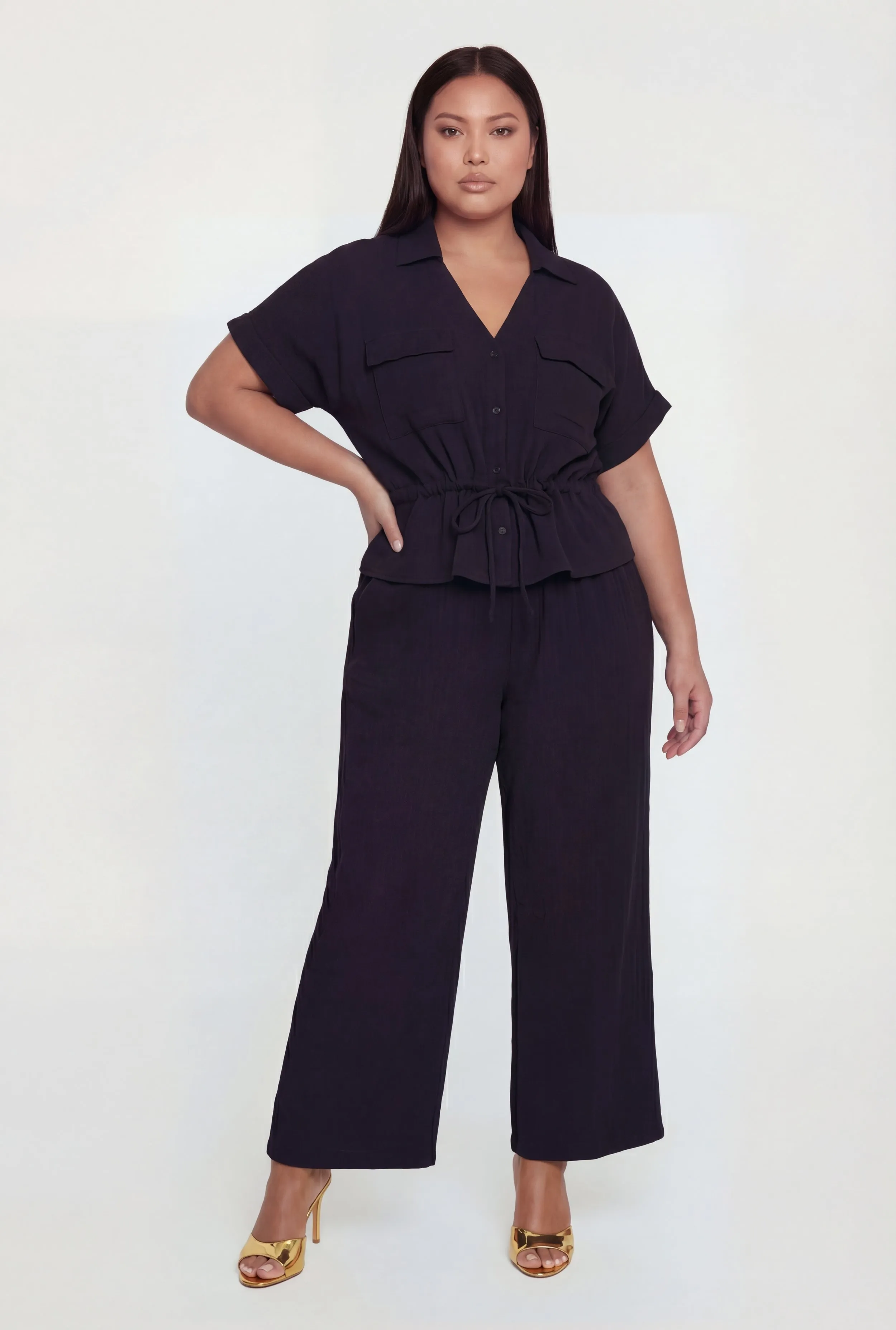 Plus Size High Waisted Gauze Knit Pants sold by Rainbow product image thumbnail 2