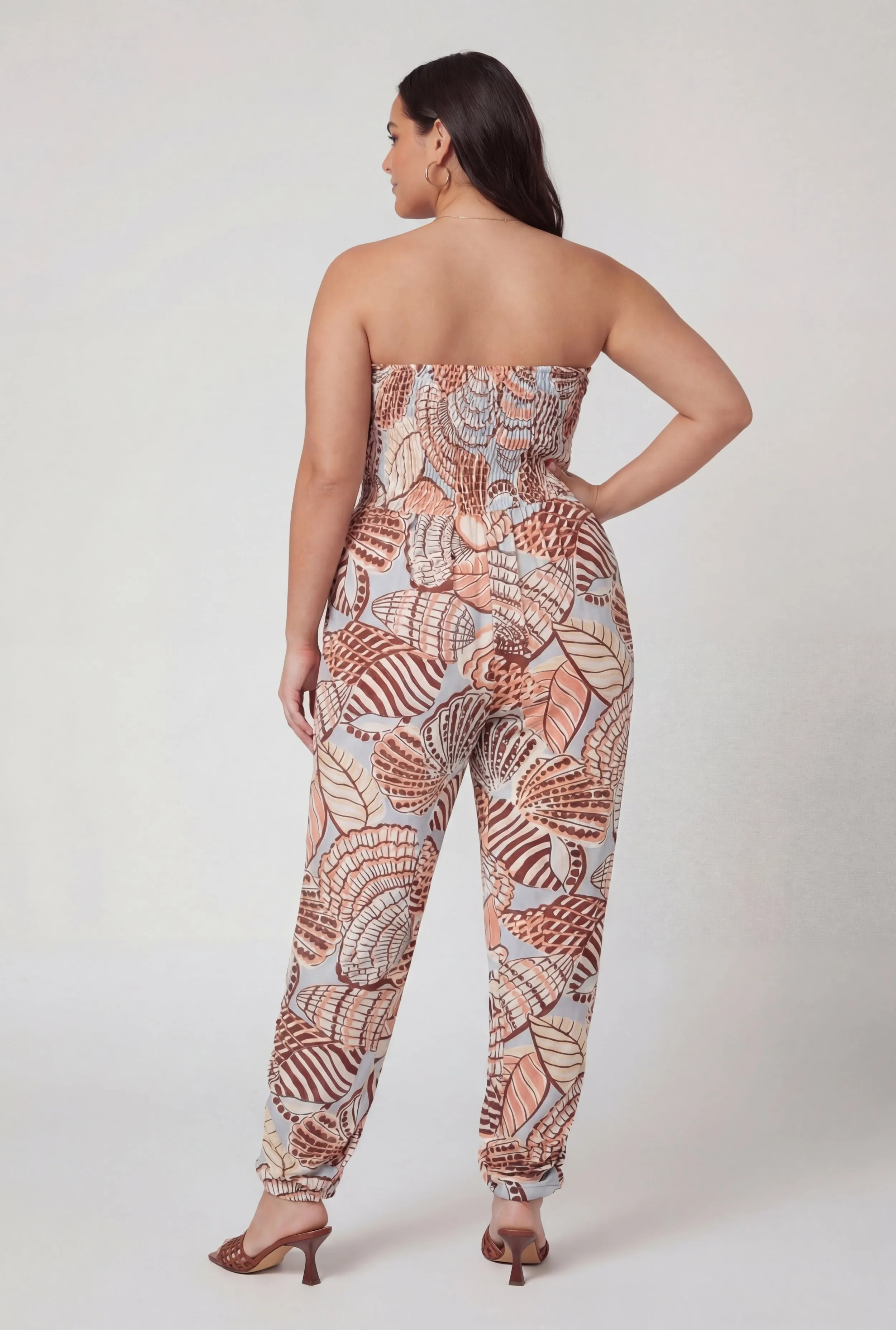 Plus Size Assorted Seashell Print Smocked Tube Jumpsuit sold by Rainbow product image thumbnail 4
