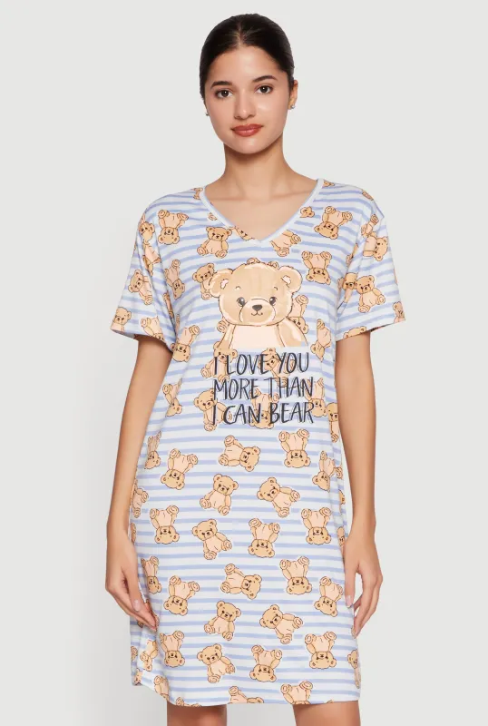 I Love You More Than I Can Bear Sleepshirt made by Rainbow