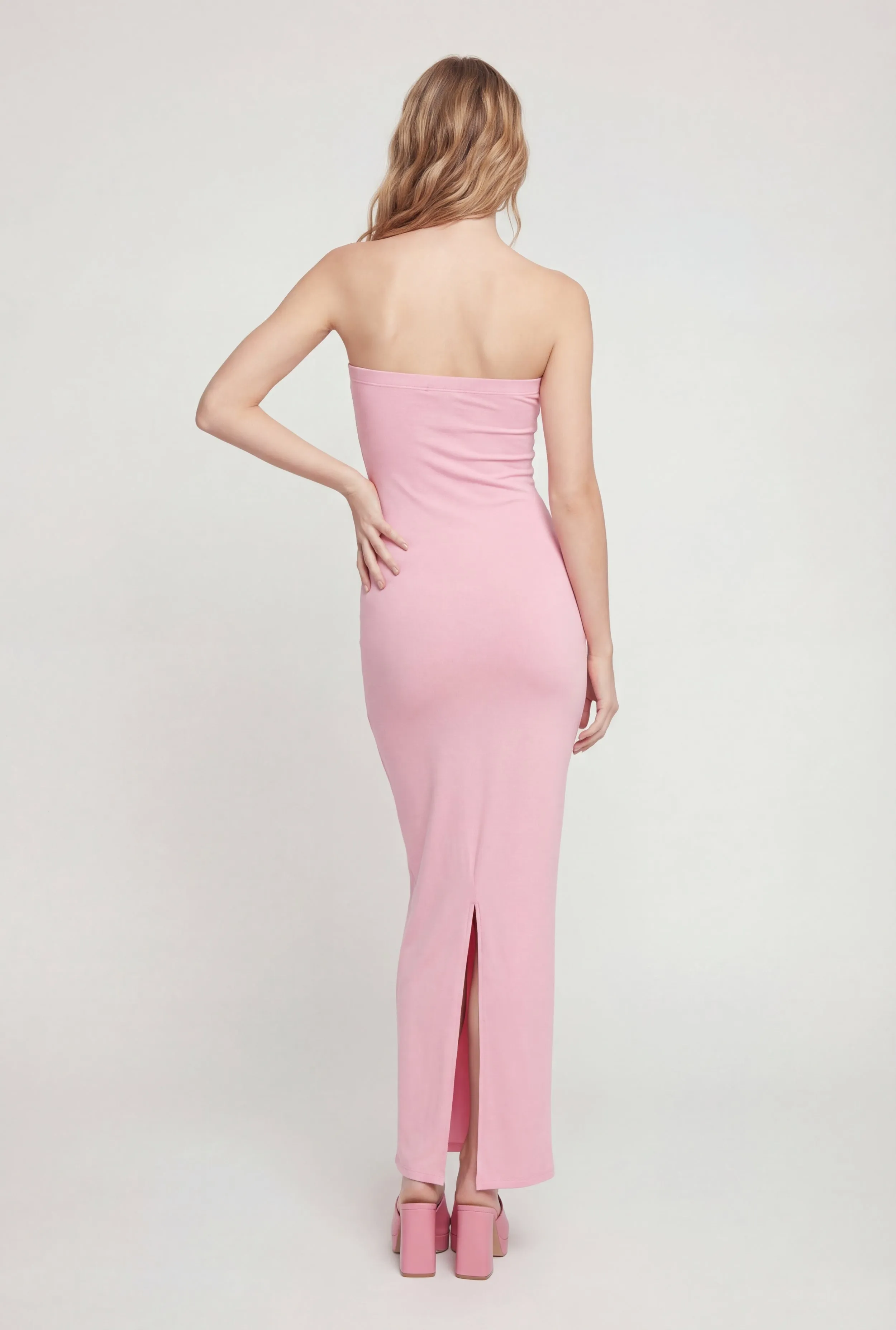 Back Slit Tube Maxi Dress sold by Rainbow product image thumbnail 2