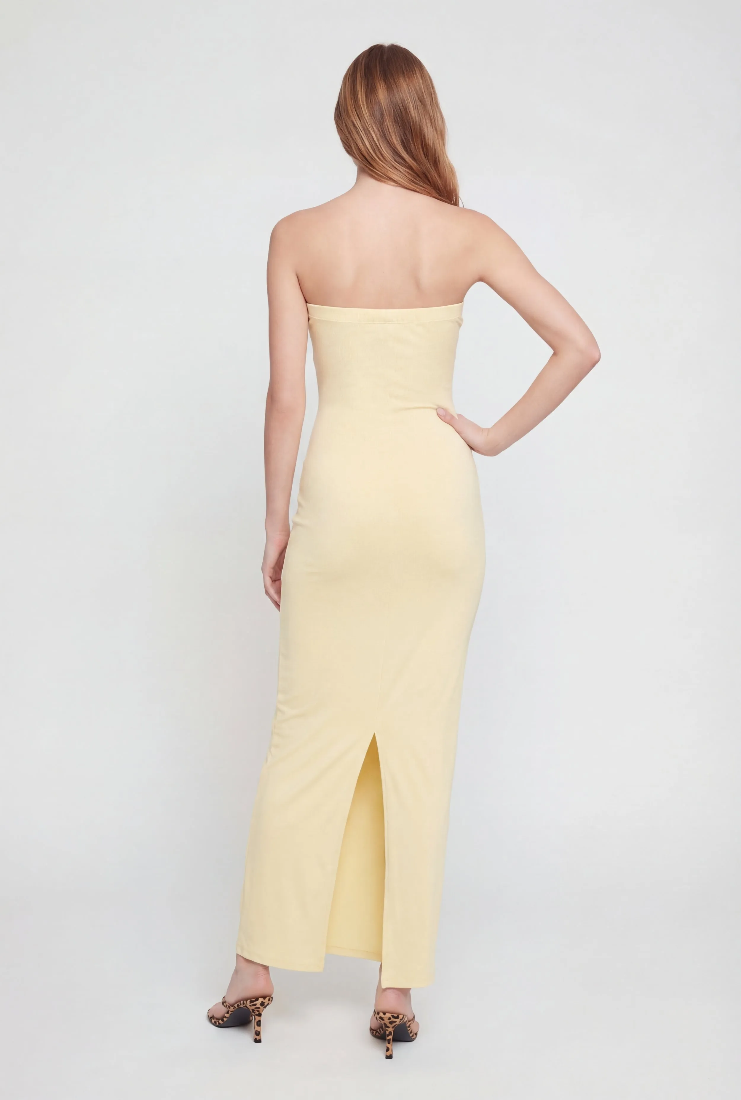 Back Slit Tube Maxi Dress sold by Rainbow product image thumbnail 2