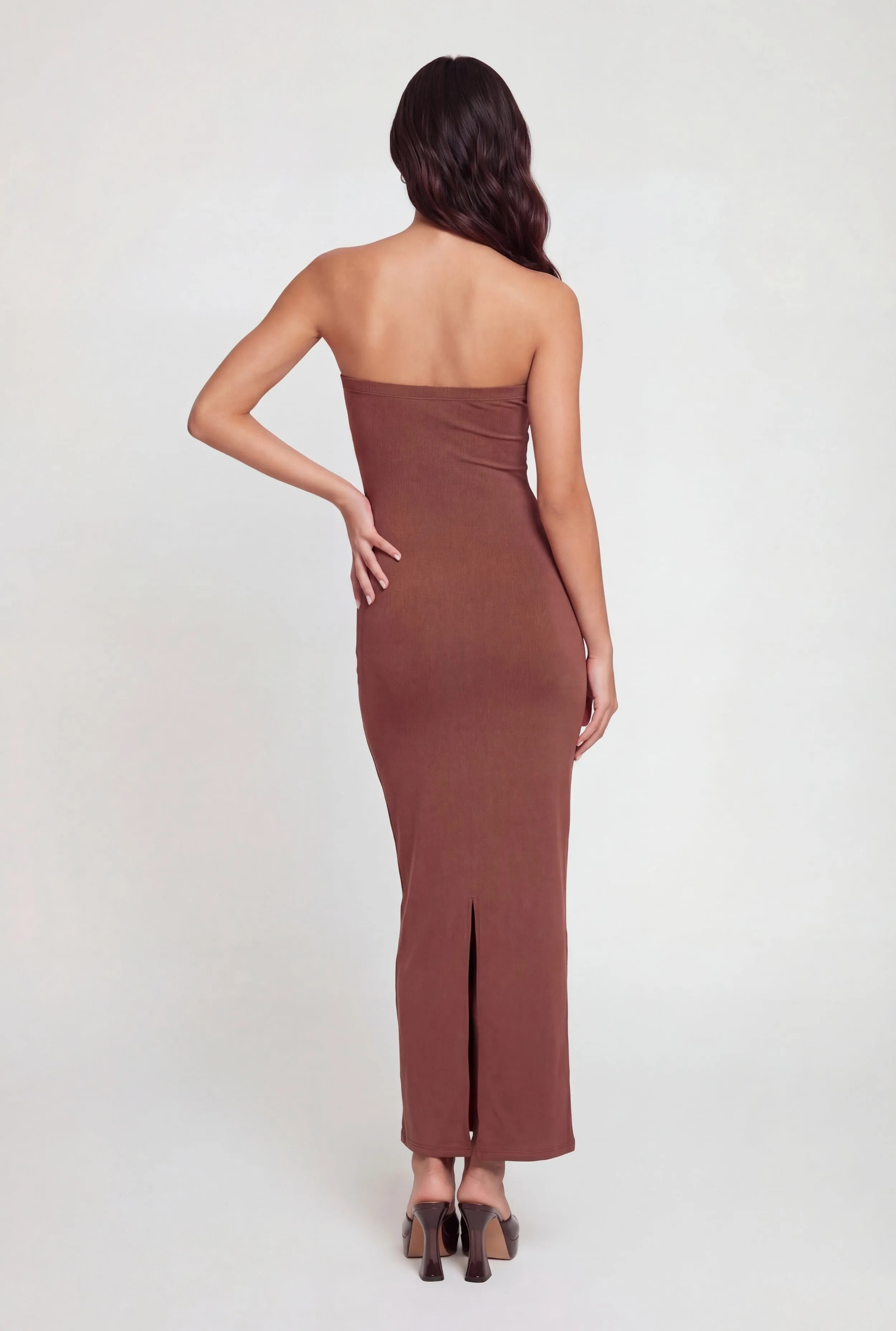 Back Slit Tube Maxi Dress sold by Rainbow product image thumbnail 2
