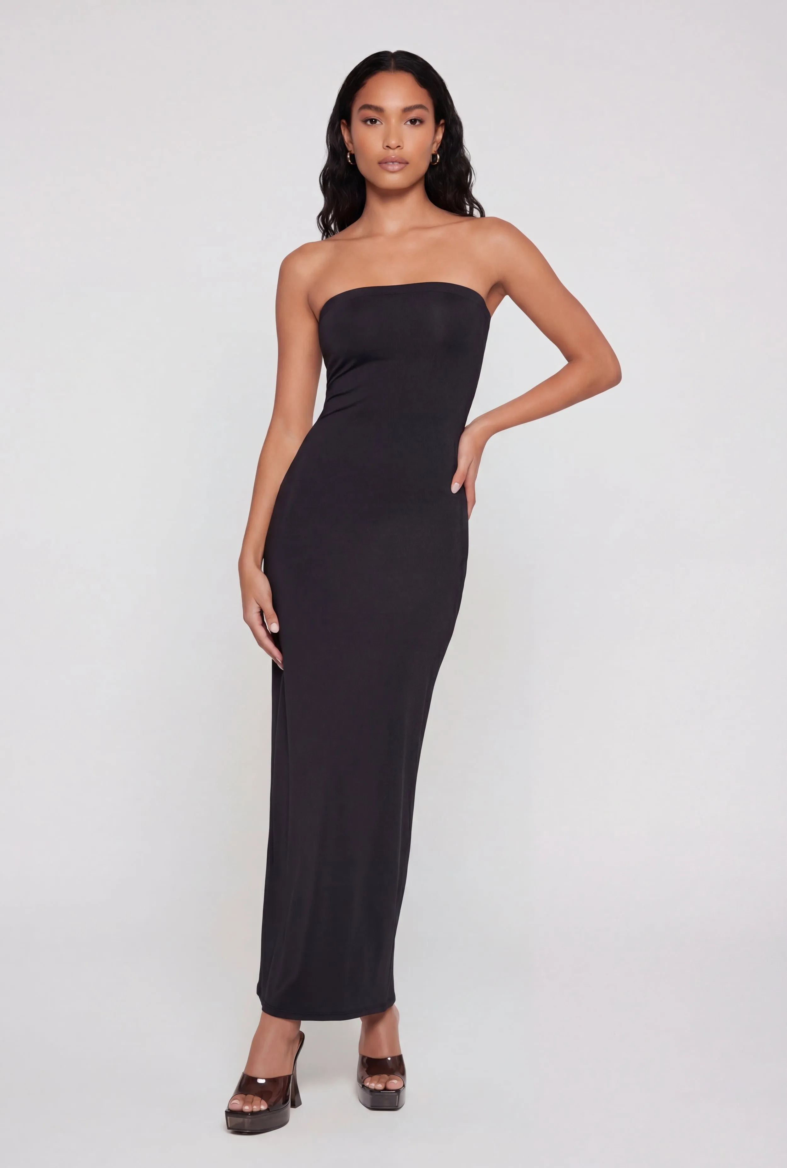 Back Slit Tube Maxi Dress sold by Rainbow