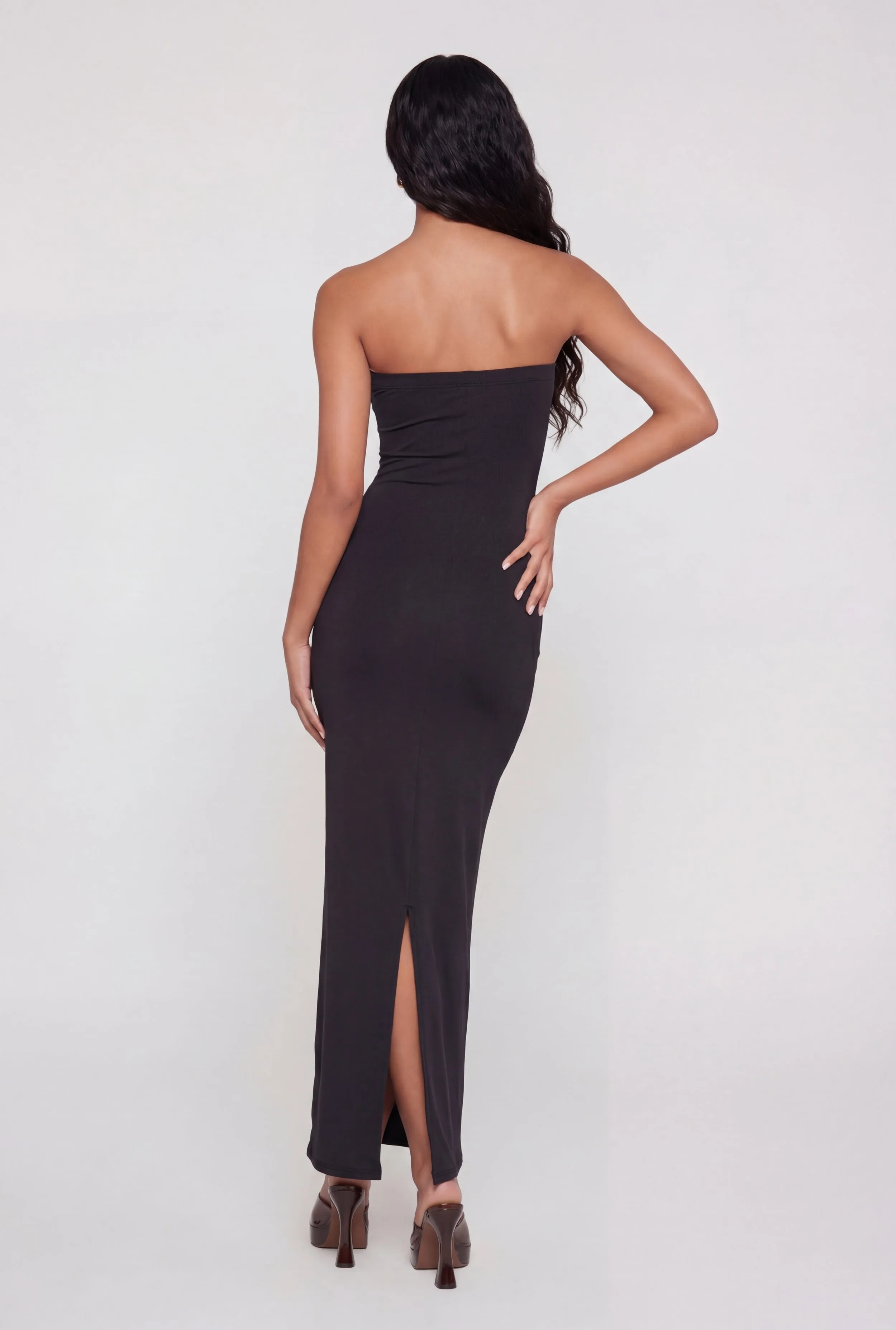 Back Slit Tube Maxi Dress sold by Rainbow product image thumbnail 2