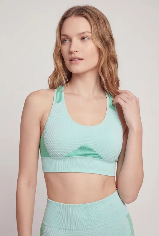 Two Tone Racerback Sports Bra made by Rainbow