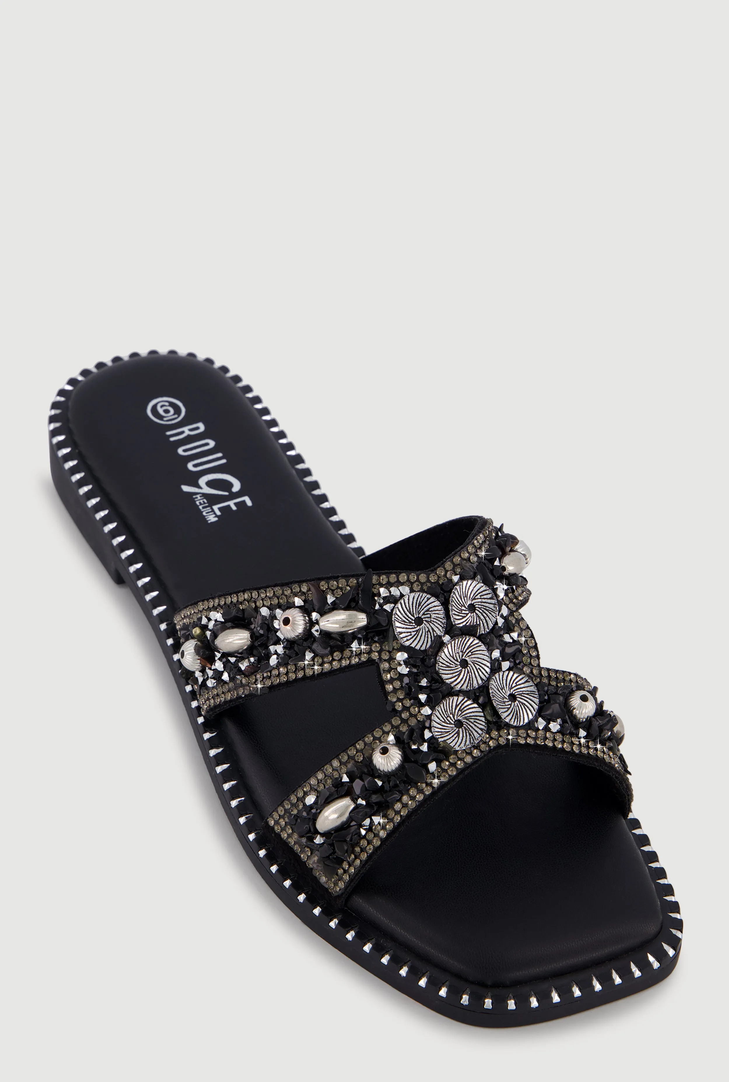 Rhinestone Beaded H Band Sandals sold by Rainbow