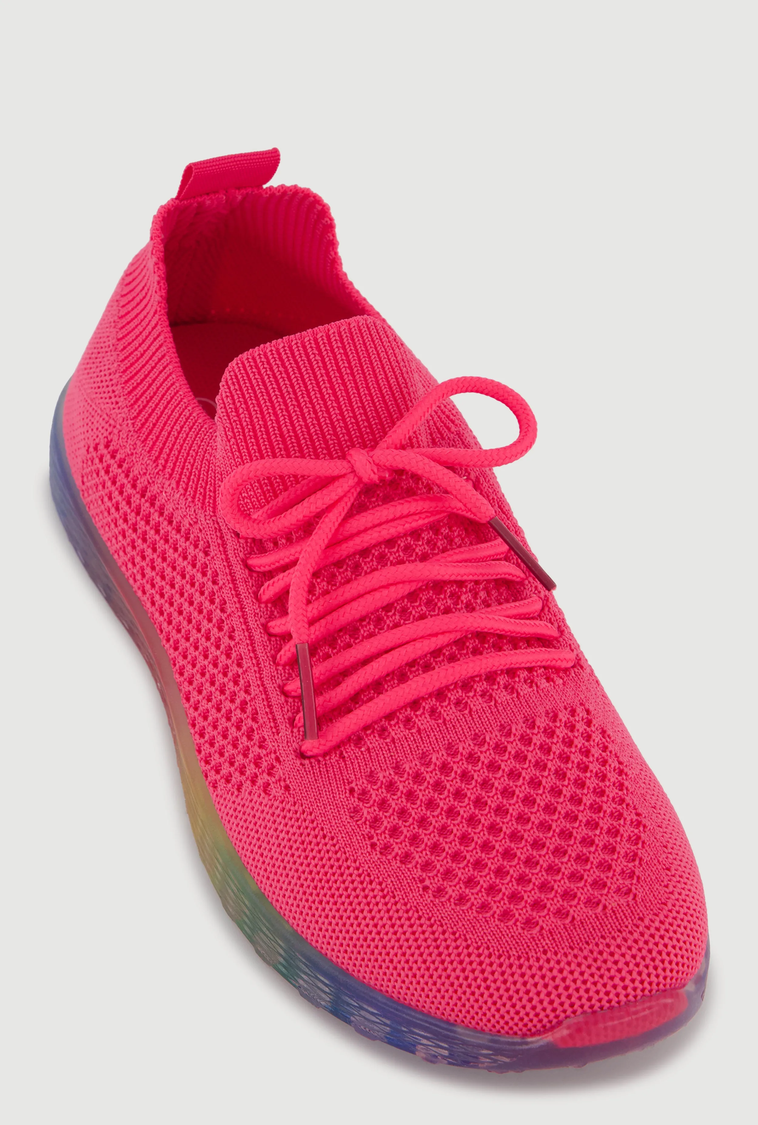 Textured Knit Lace Up Sneakers sold by Rainbow