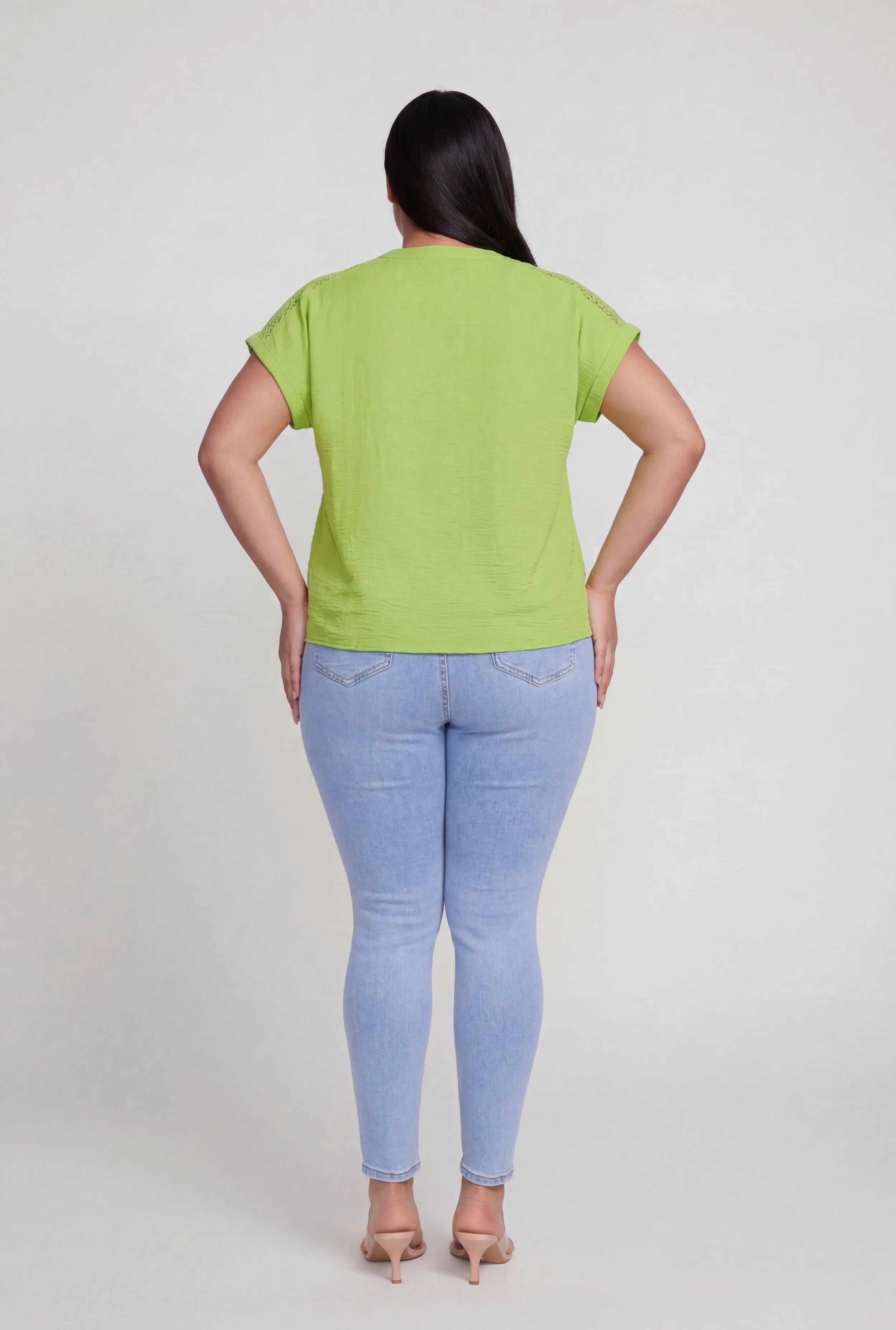 Plus Size Crochet Detail Notch Neck Top sold by Rainbow product image thumbnail 5