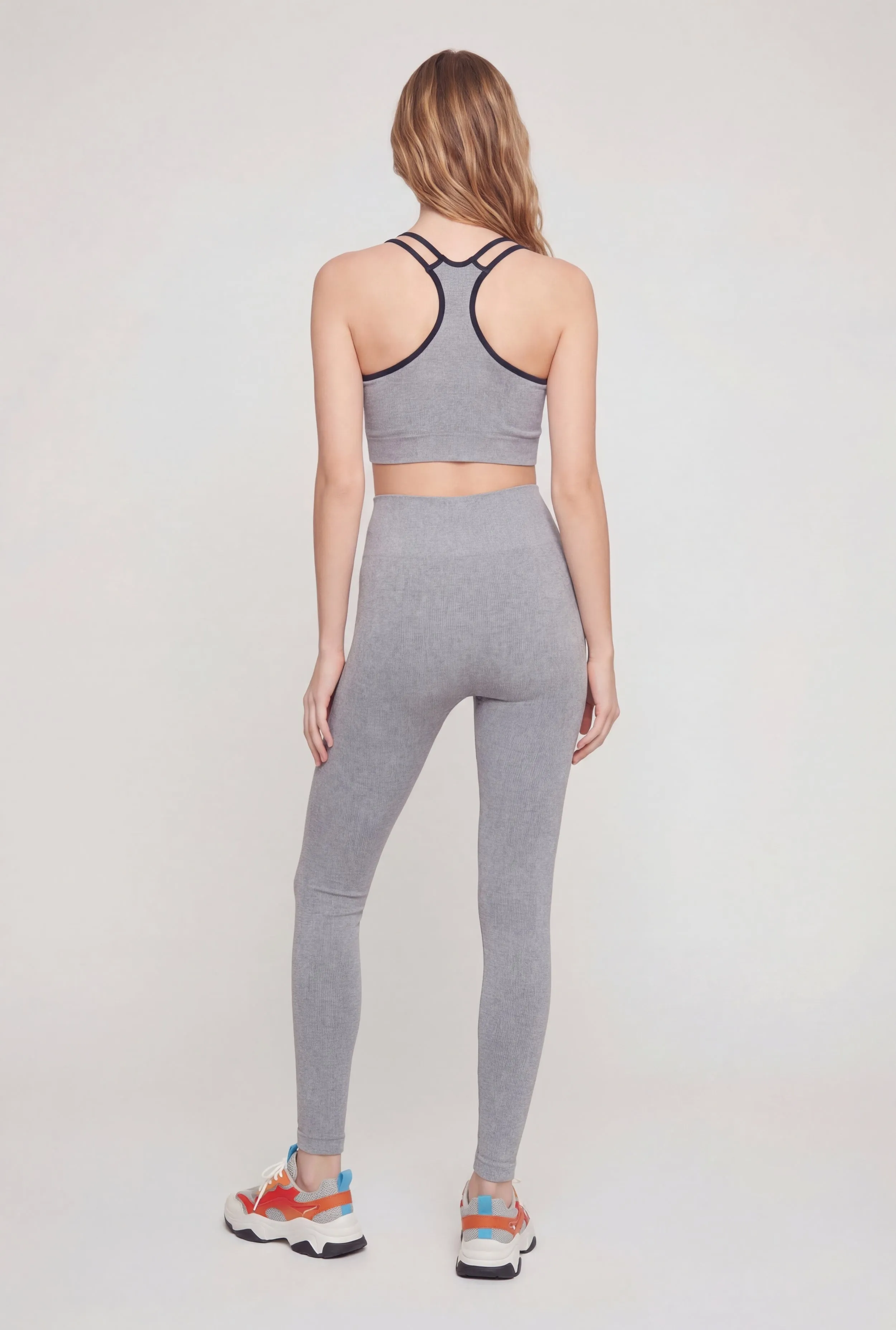 Contrast Trim Racerback Sports Bra and Leggings Set sold by Rainbow product image thumbnail 3