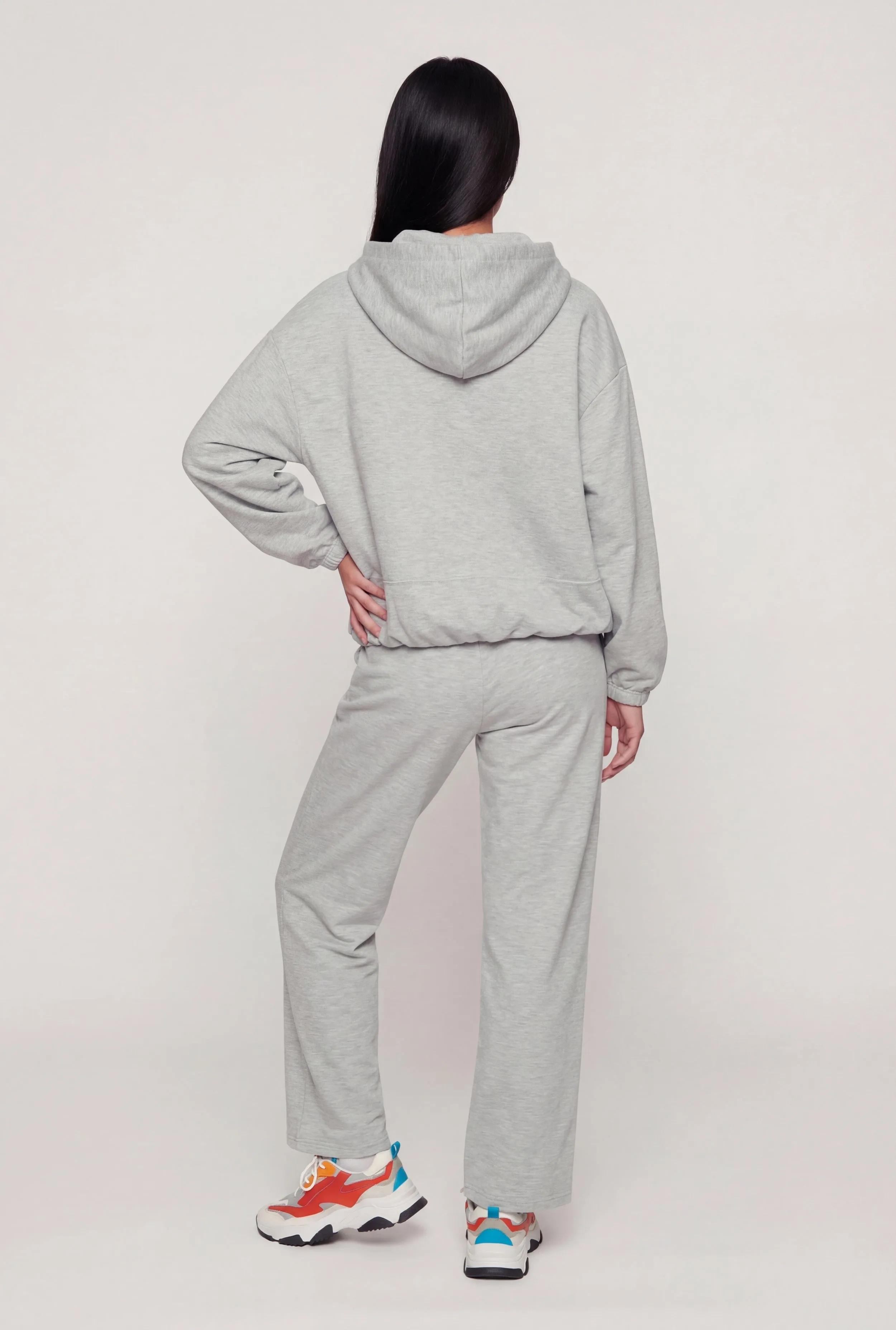 Zip Front Bubble Hem Hooded Sweatshirt sold by Rainbow product image thumbnail 3