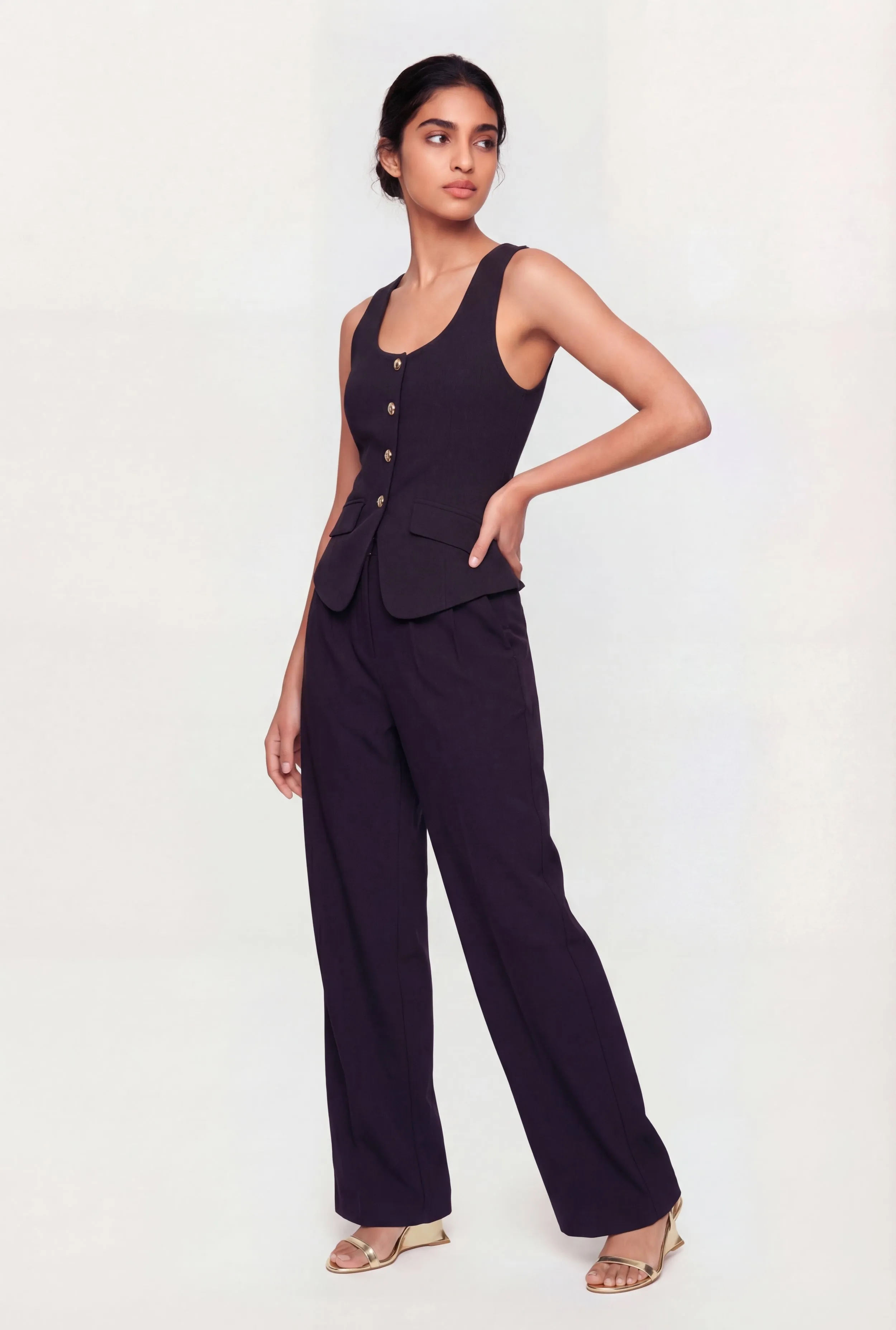 High Waisted Pleated Wide Leg Dress Pants sold by Rainbow product image thumbnail 2