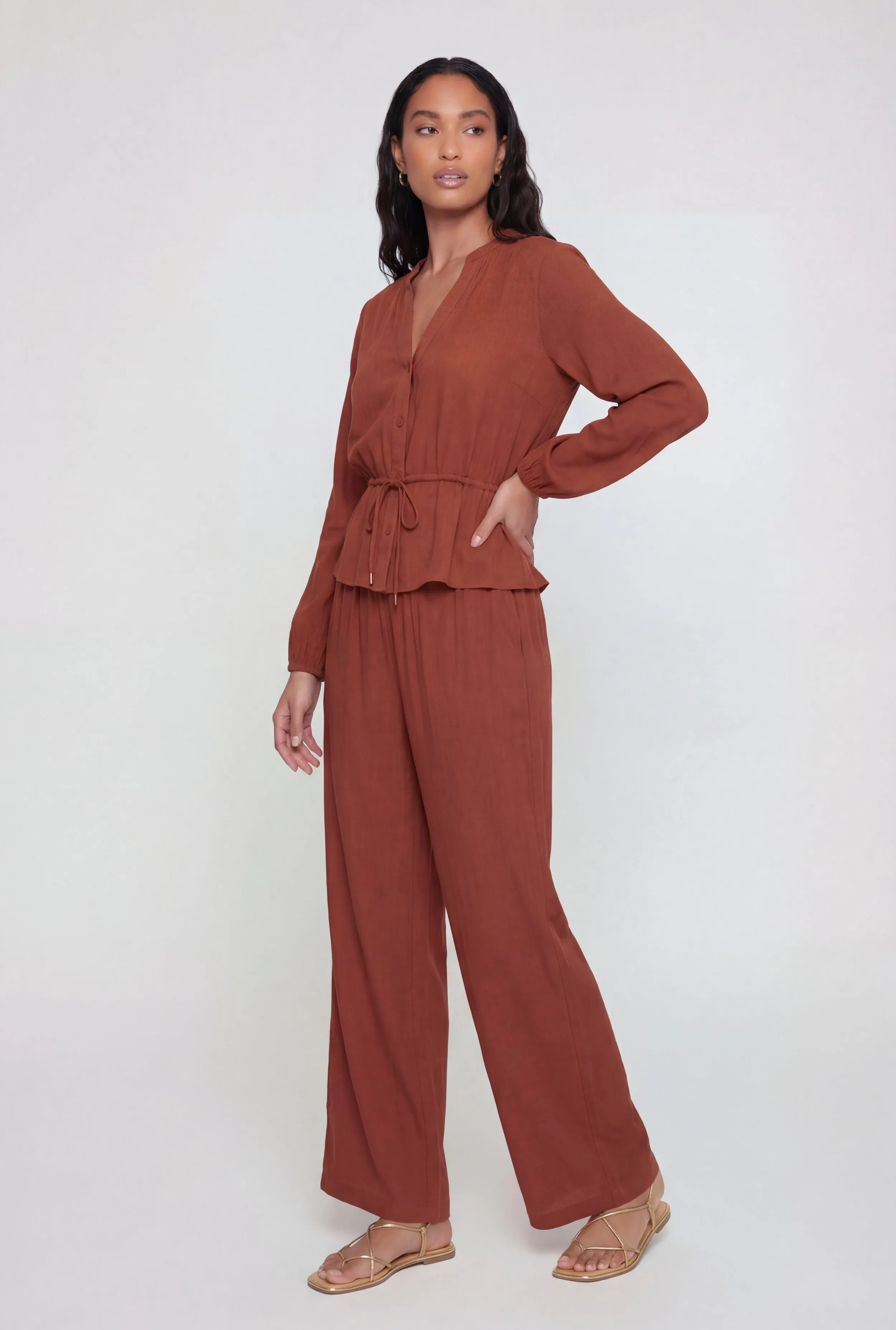 Textured Knit High Waisted Wide Leg Pants sold by Rainbow product image thumbnail 2