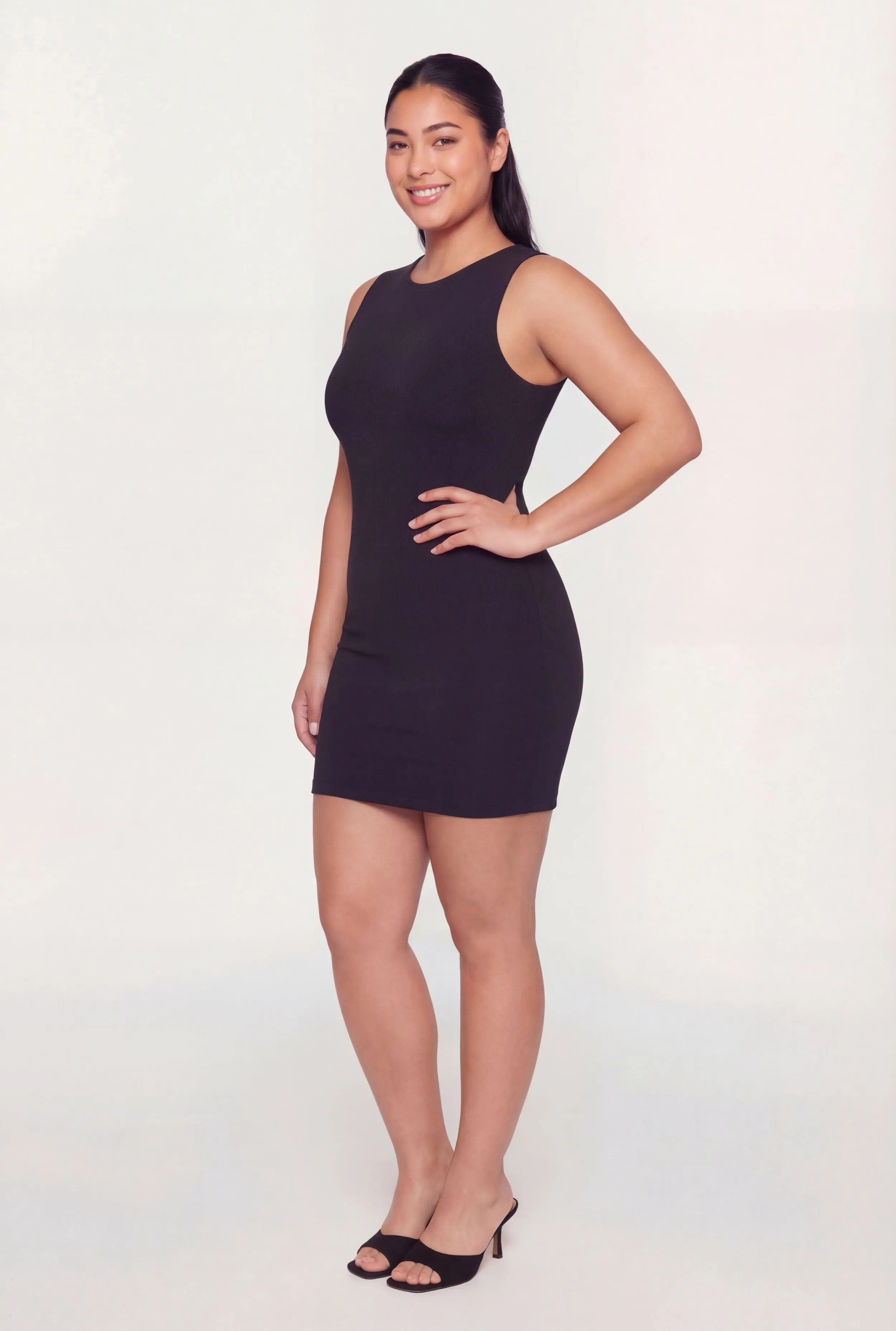 Plus Size Double Layered High Neck Mini Dress sold by Rainbow product image thumbnail 2
