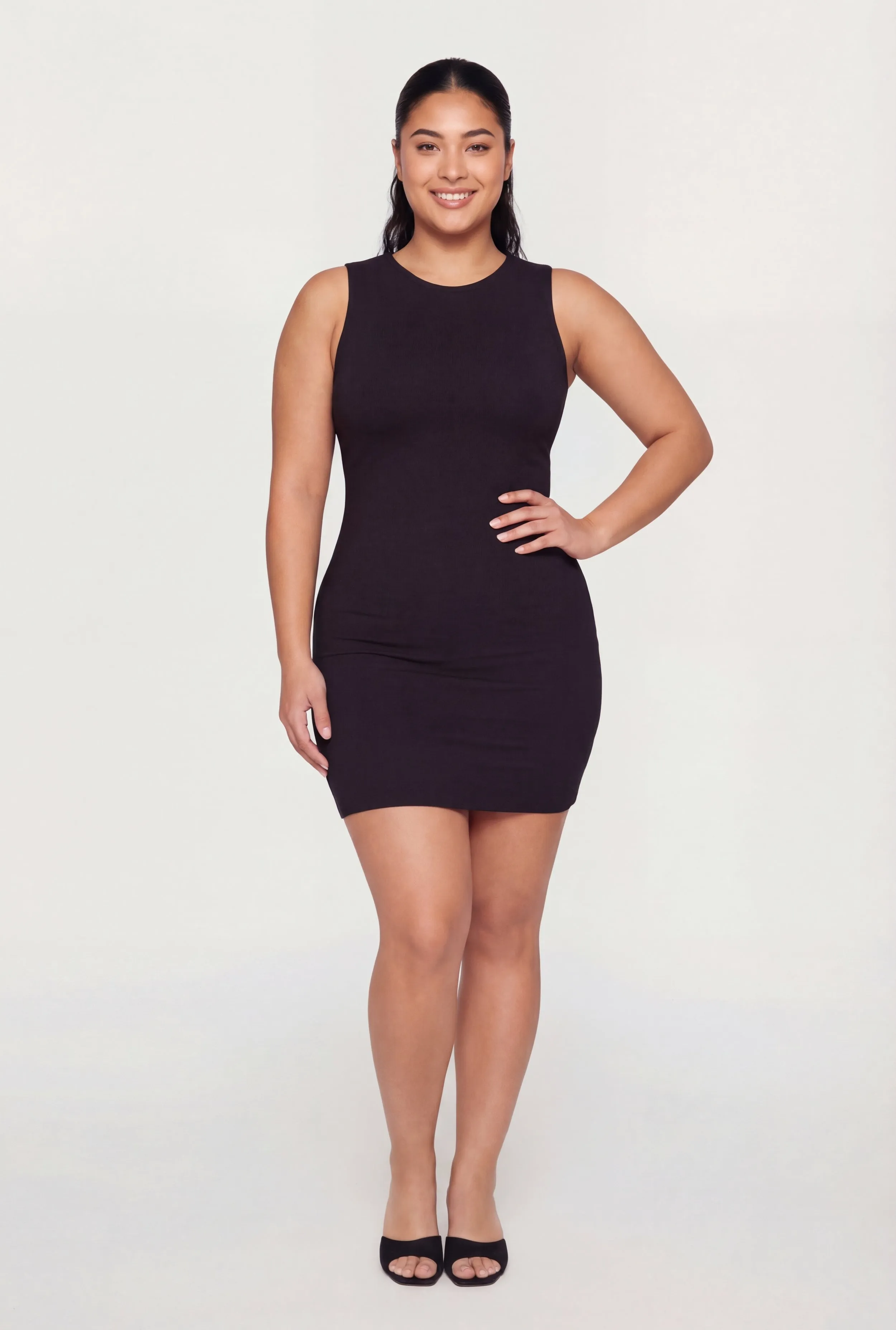 Plus Size Double Layered High Neck Mini Dress sold by Rainbow