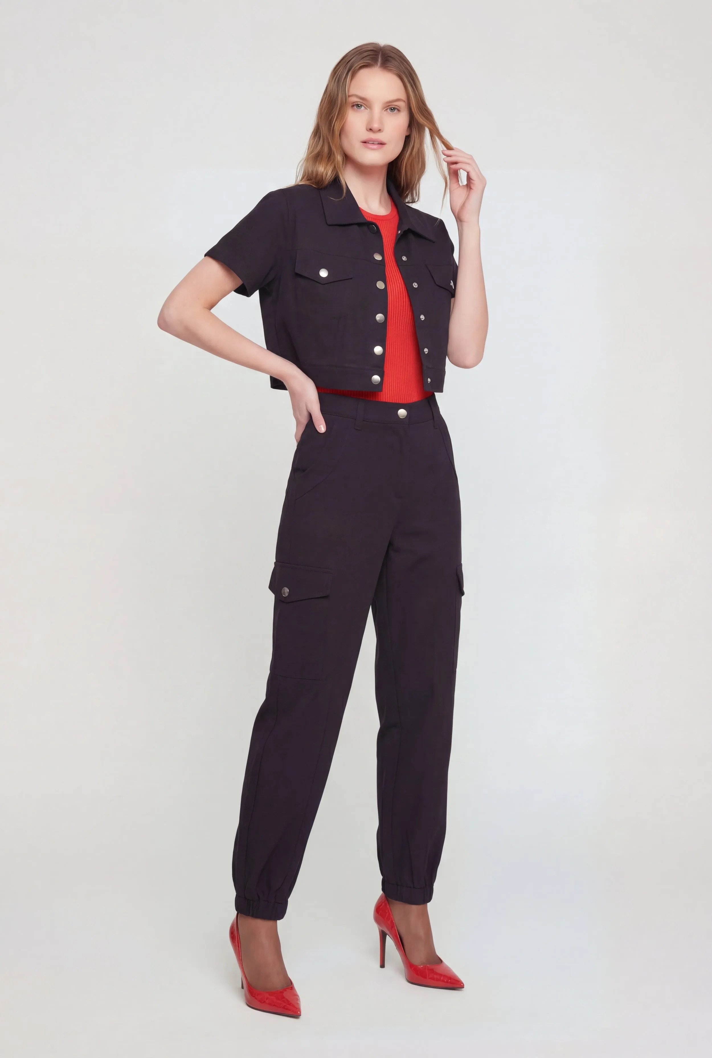 Nylon High Waisted Cargo Joggers sold by Rainbow product image thumbnail 2
