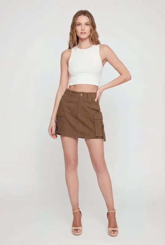 WAX Twill Cargo Mini Skirt made by Rainbow