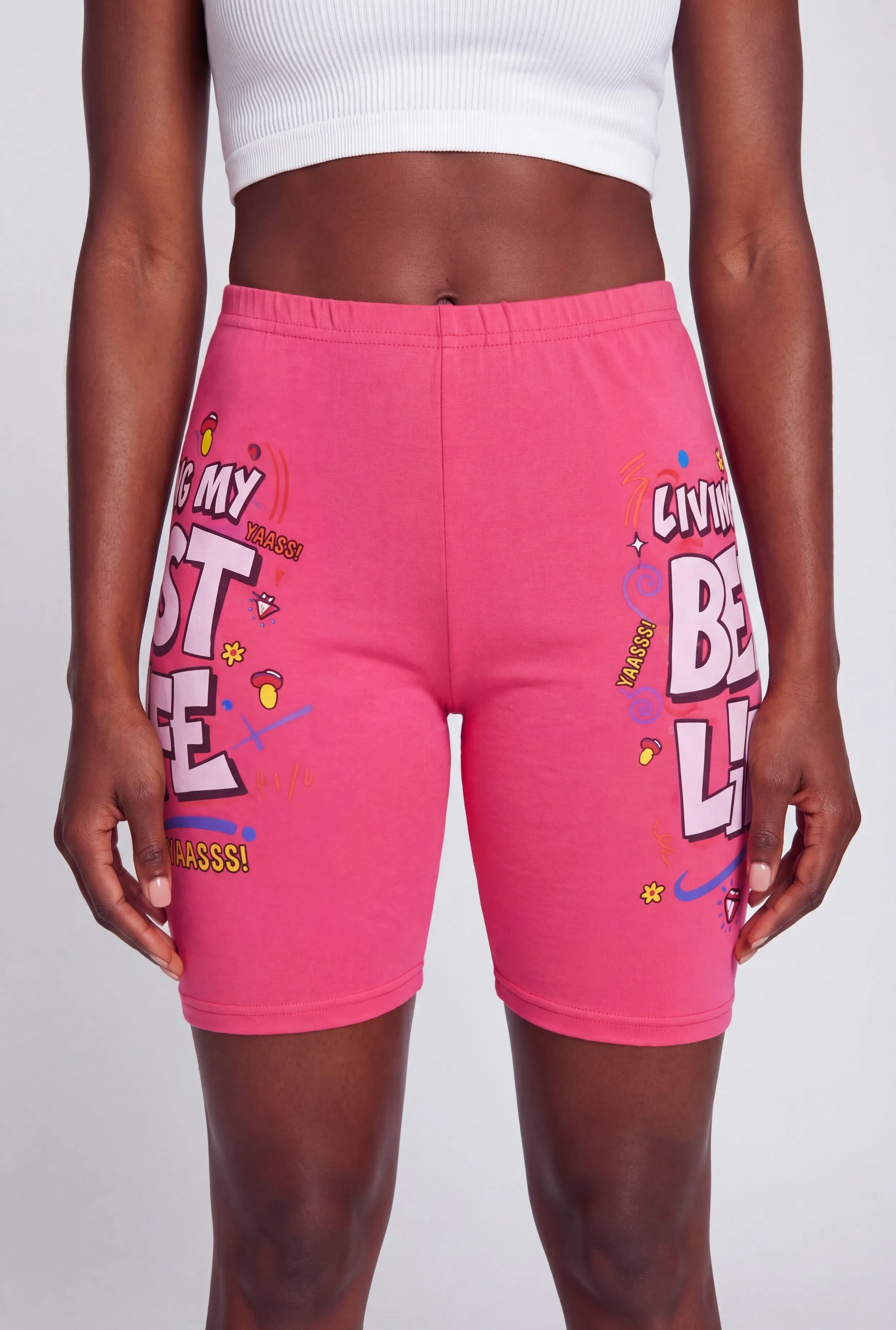 Living My Best Life Graphic Biker Shorts sold by Rainbow product image thumbnail 2