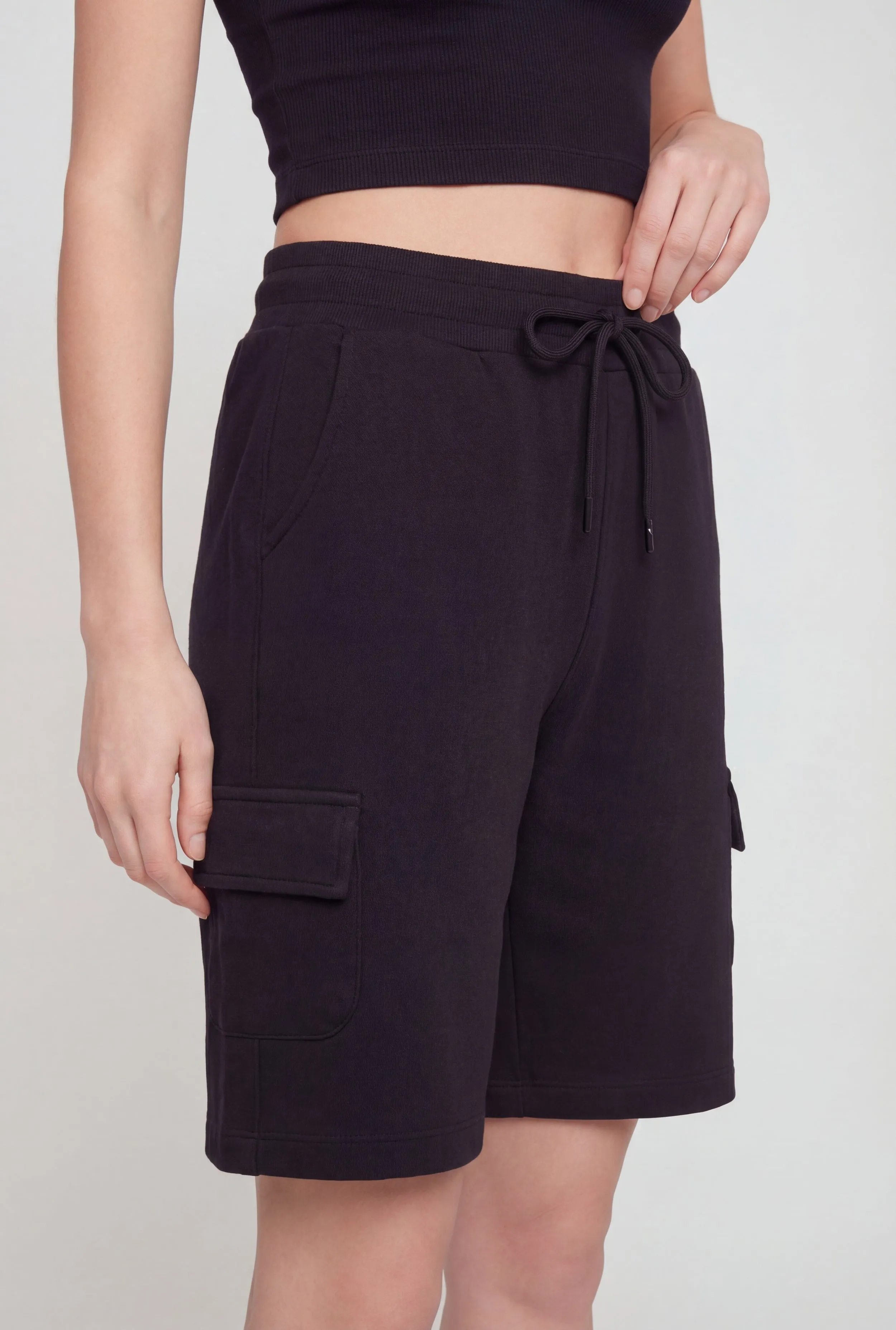 Drawstring Waist Cargo Sweatshorts sold by Rainbow product image thumbnail 3