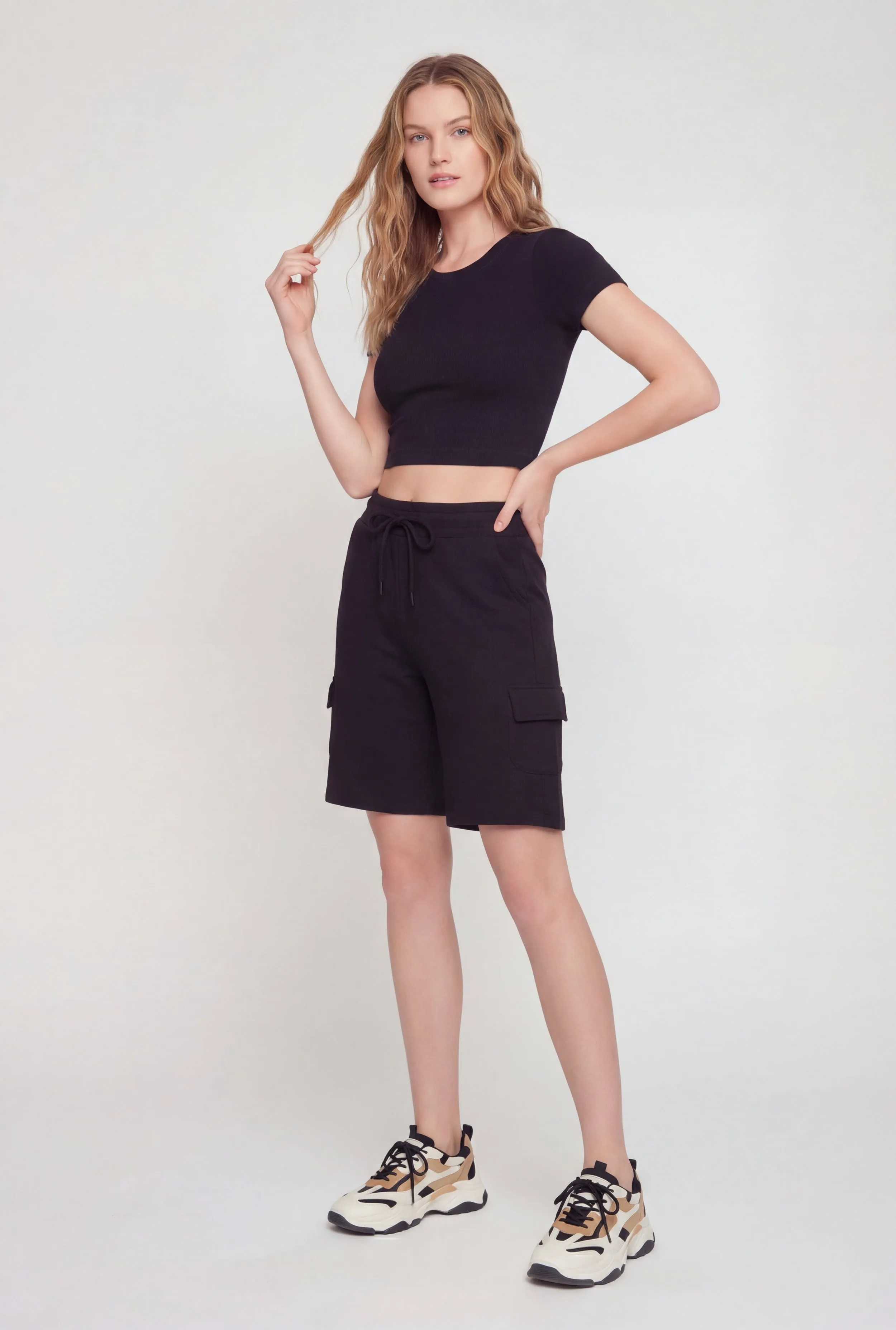 Drawstring Waist Cargo Sweatshorts sold by Rainbow product image thumbnail 2
