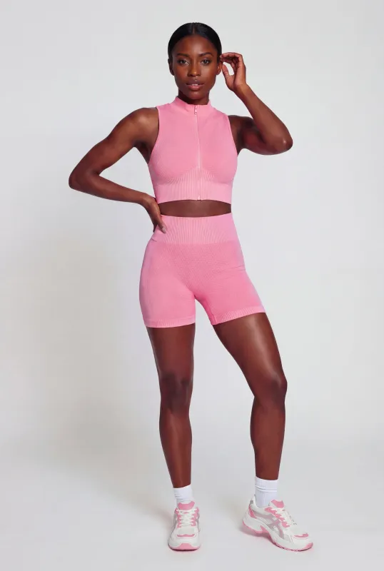 Stripe Detail Seamless High Waisted Bike Shorts made by Rainbow