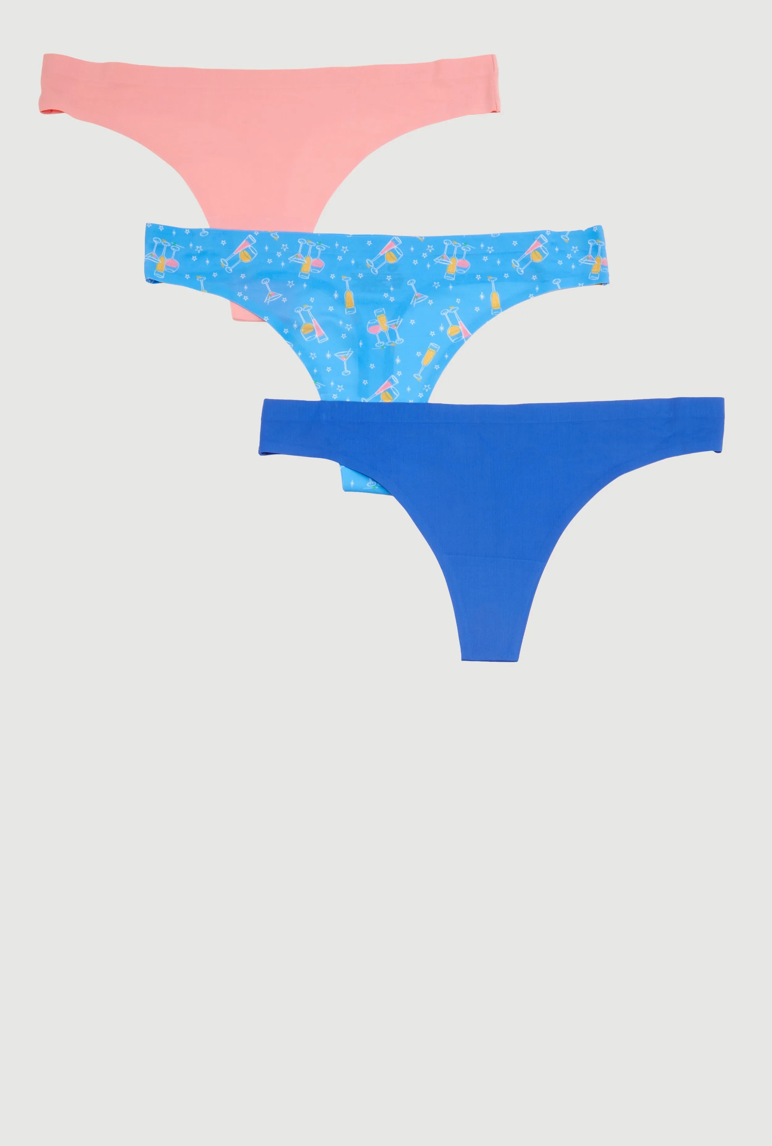 Cocktail Print Thong Panties 3 Pack sold by Rainbow