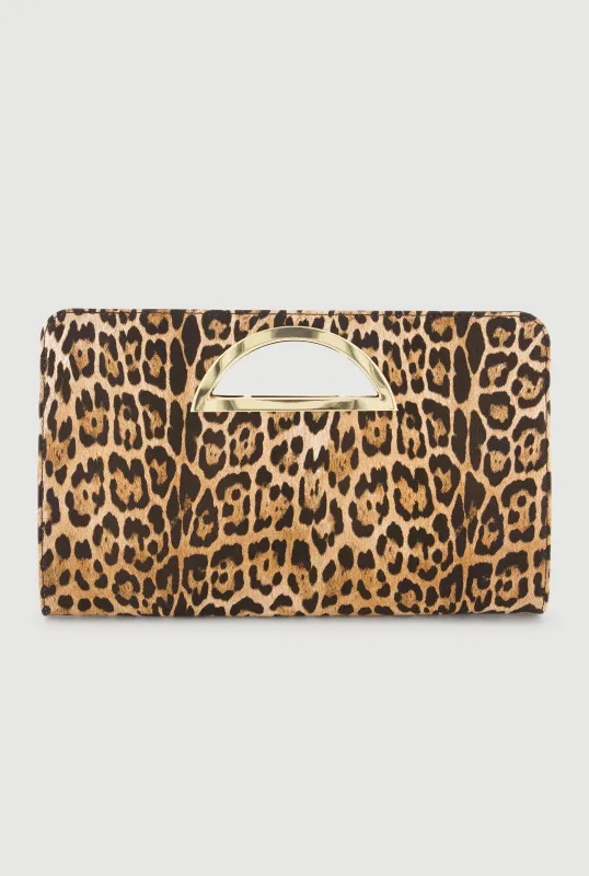 Leopard Print Clutch Bag made by Rainbow