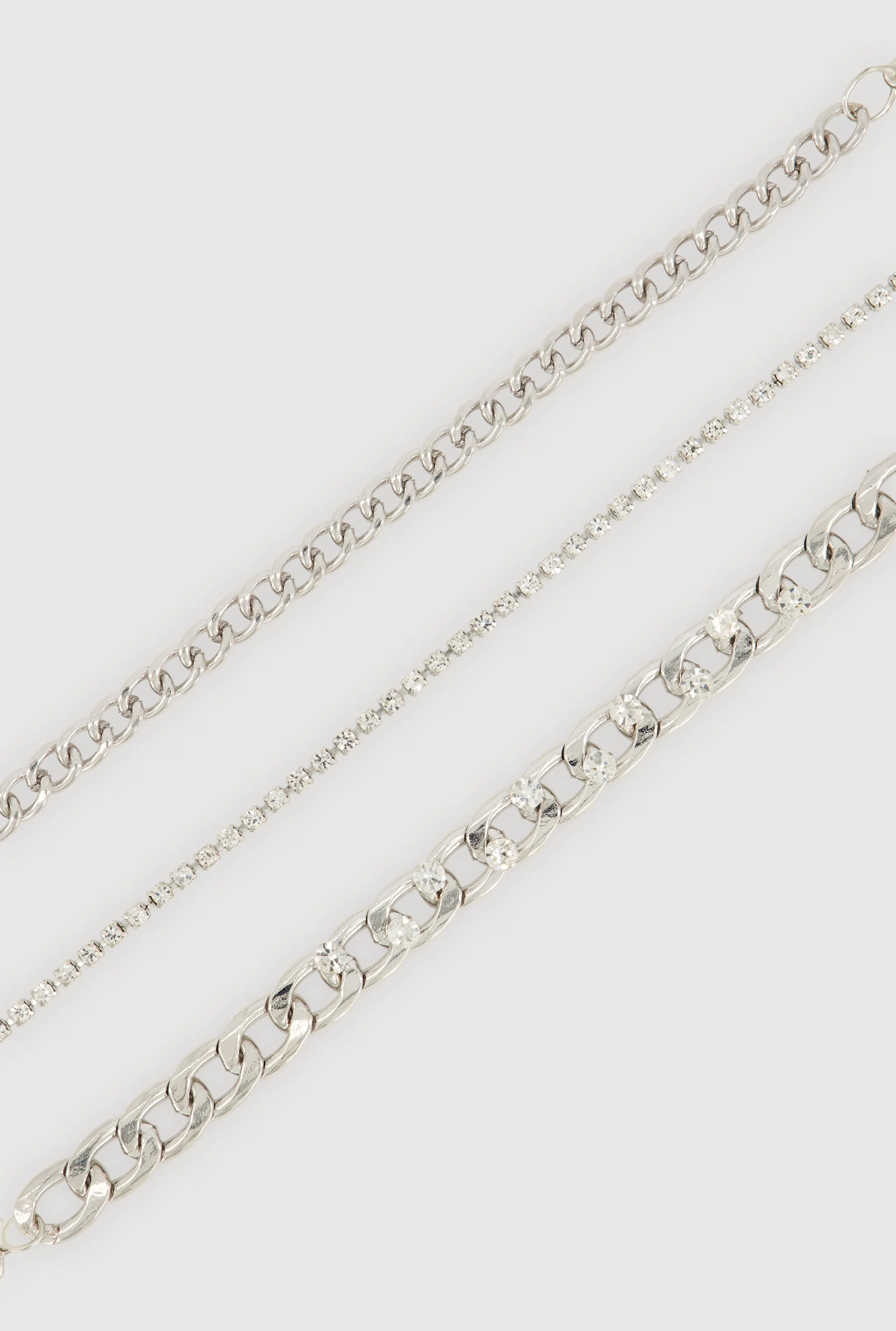 Cubic Zirconia Chain Link Anklets Set of 3 sold by Rainbow product image thumbnail 2