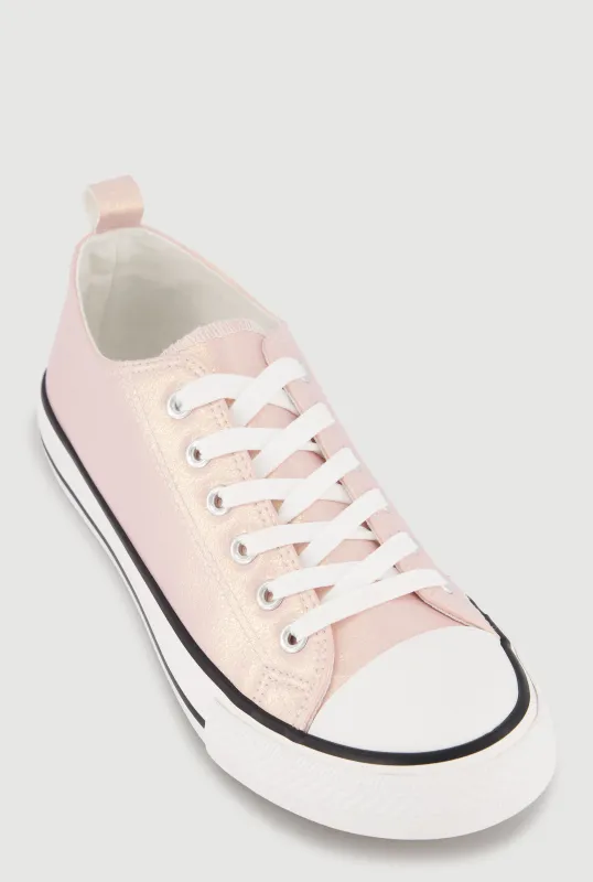 Metallic Low Top Canvas Sneakers made by Rainbow