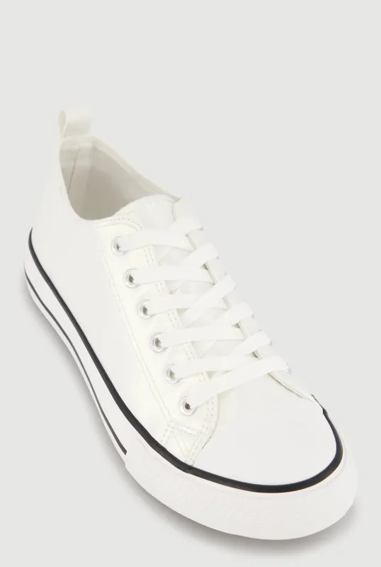 Metallic Low Top Canvas Sneakers made by Rainbow
