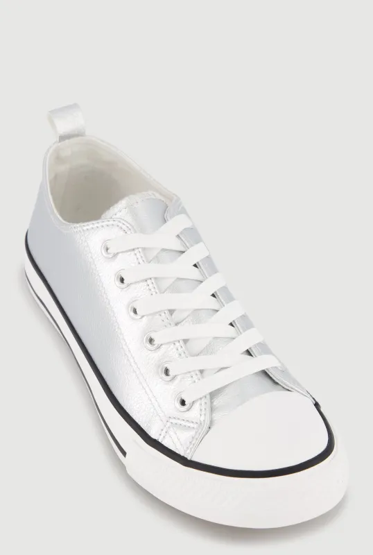 Metallic Low Top Canvas Sneakers made by Rainbow