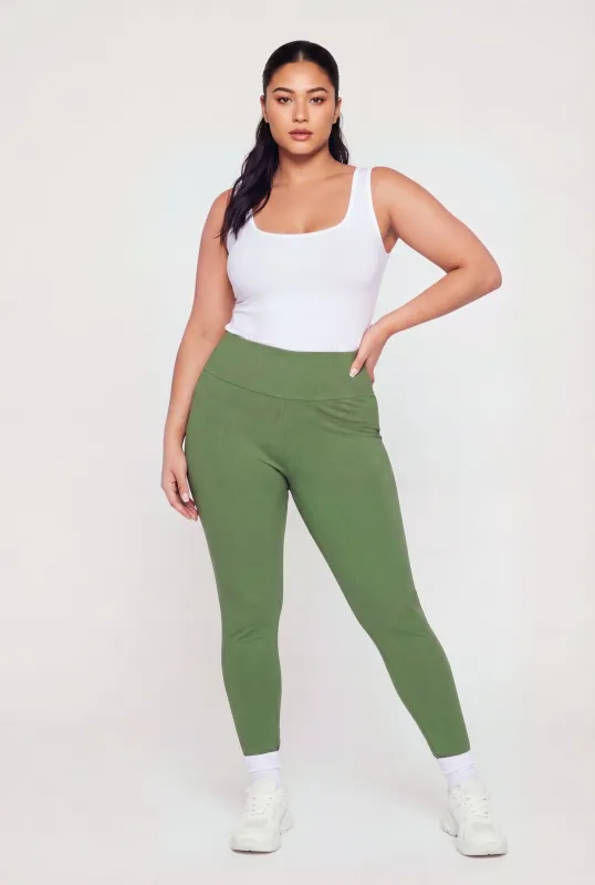 Plus Size Trendy High Waisted Leggings made by Ambiance