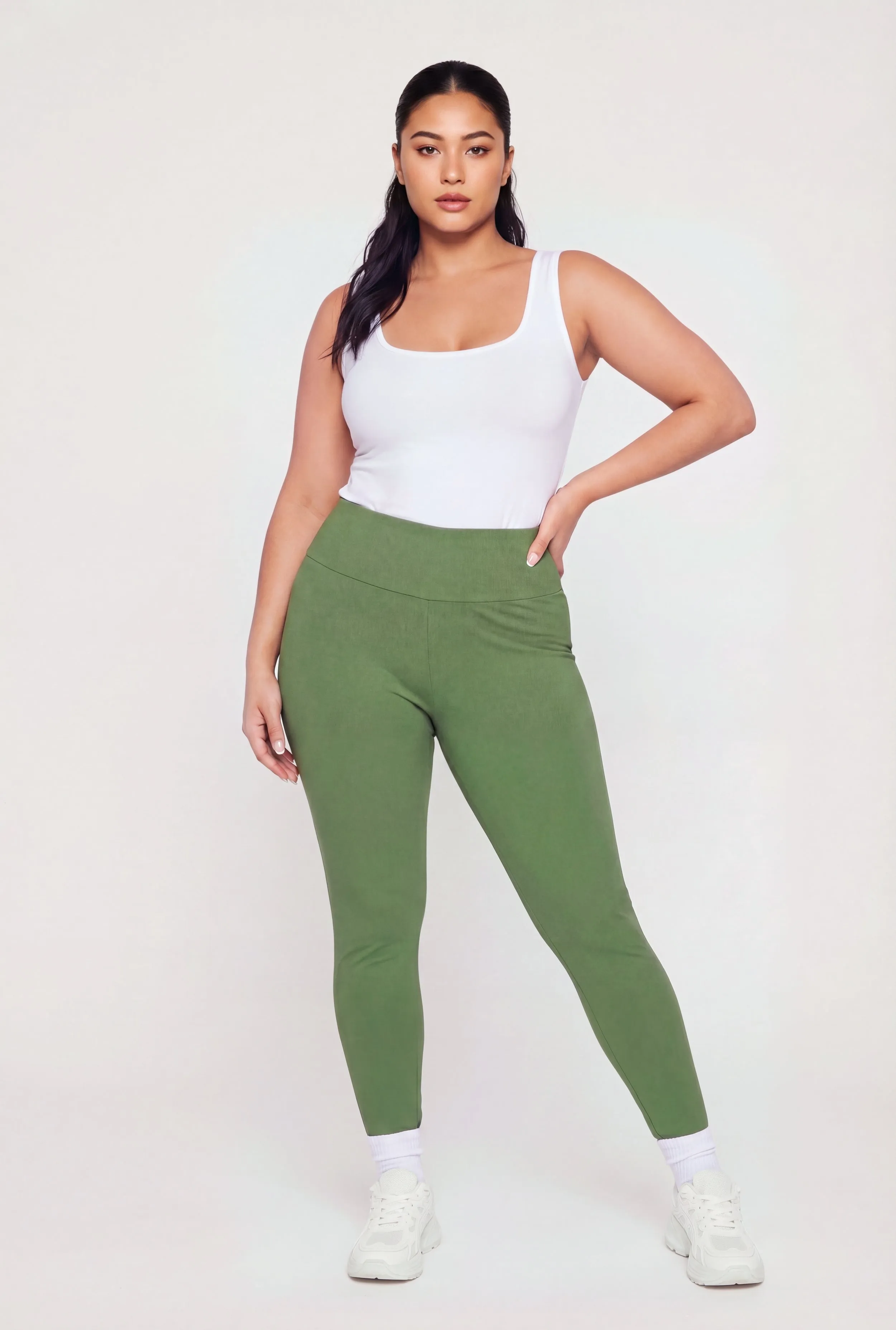 Plus Size Trendy High Waisted Leggings sold by Rainbow