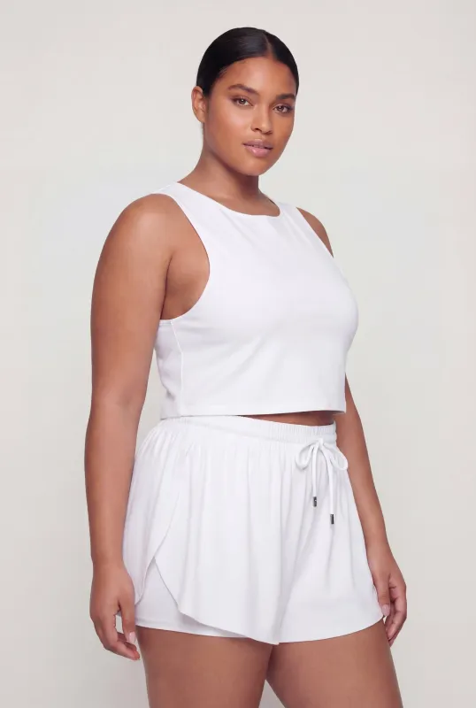 Plus Size Crop Tank Top with Shelf Bra made by Rainbow