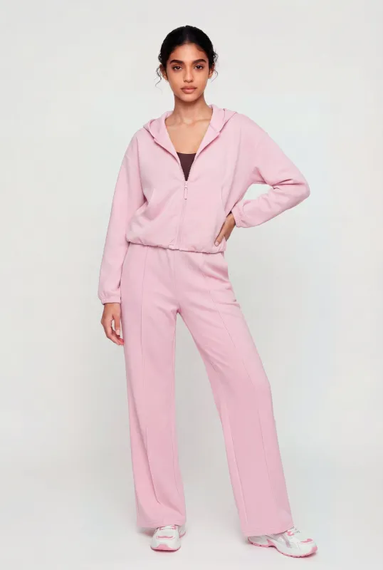 High Waisted Pintuck Detail Modal Pull On Pants made by Rainbow