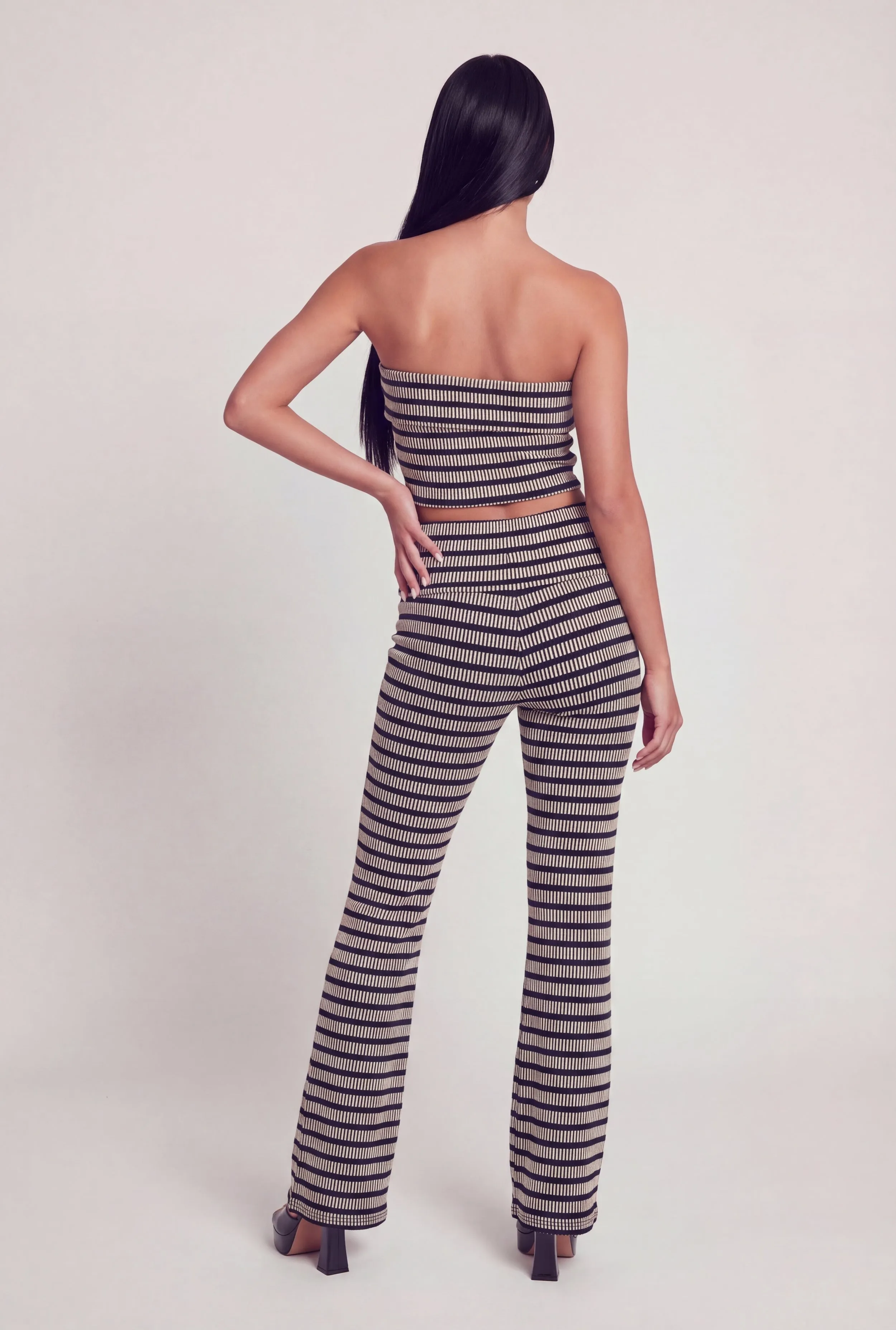 Striped Ribbed Knit Fold Over Tube Top sold by Rainbow product image thumbnail 5