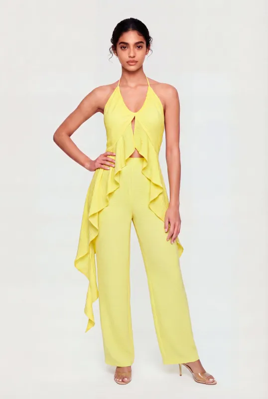 Crepe Knit High Waisted Pull On Pants made by Rainbow