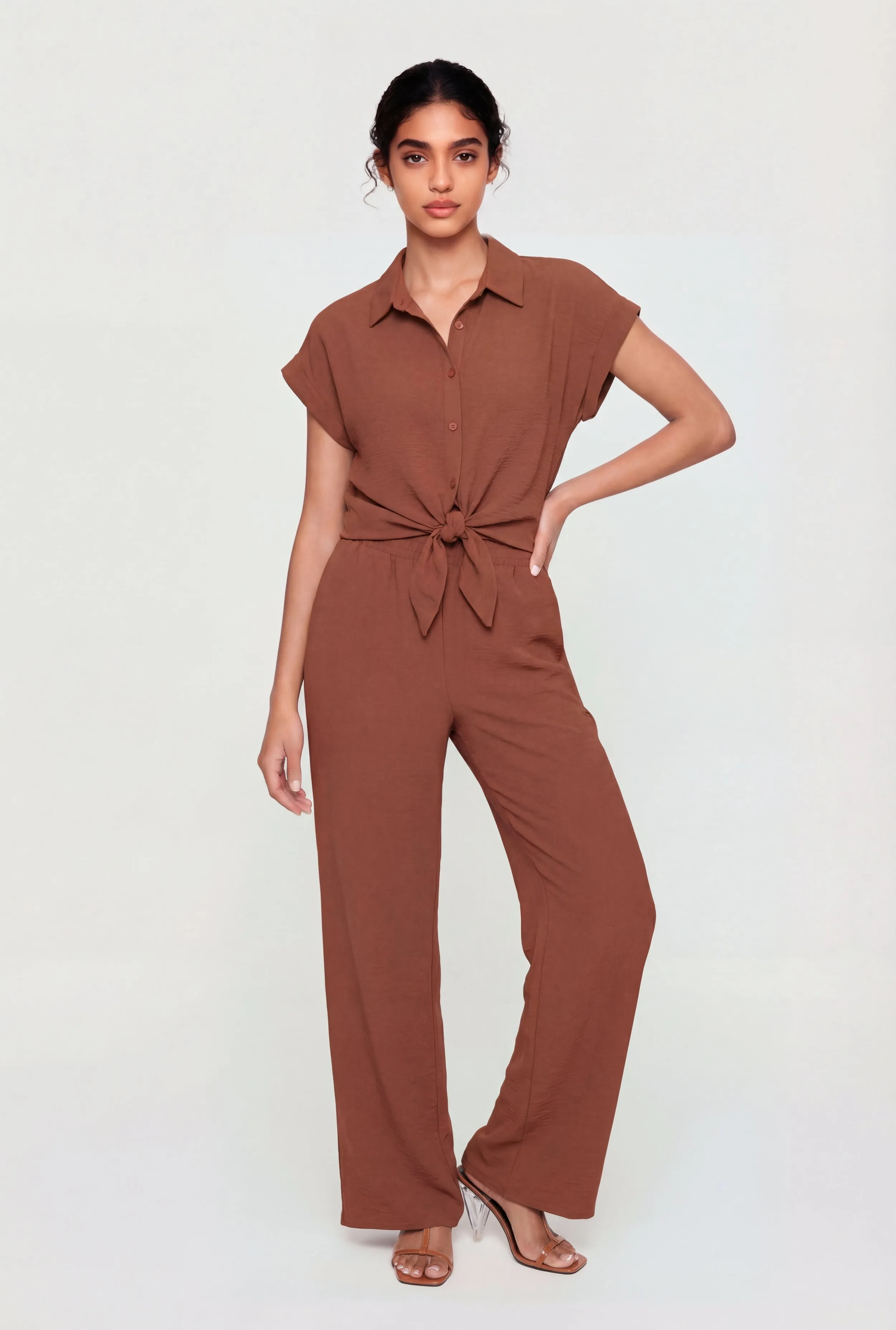 Solid Crepe Knit Pull On Pants sold by Rainbow