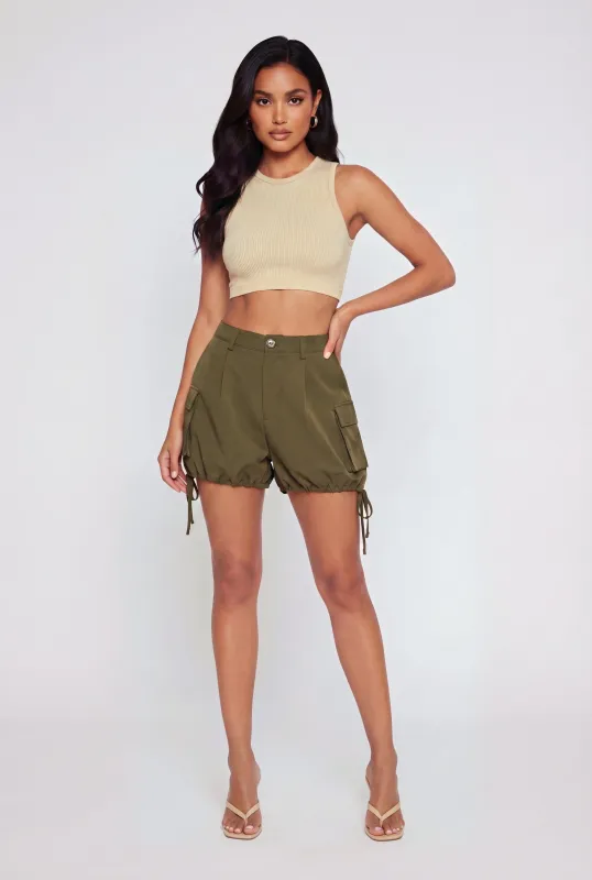 Drawstring Hem Cargo Shorts made by Rainbow