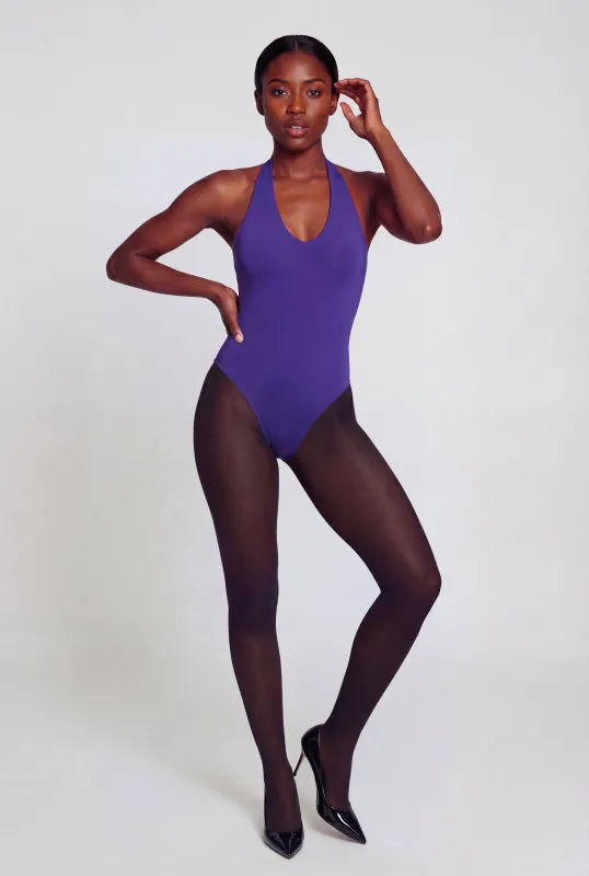 Double Layered Soft Knit Halter Bodysuit made by Rainbow