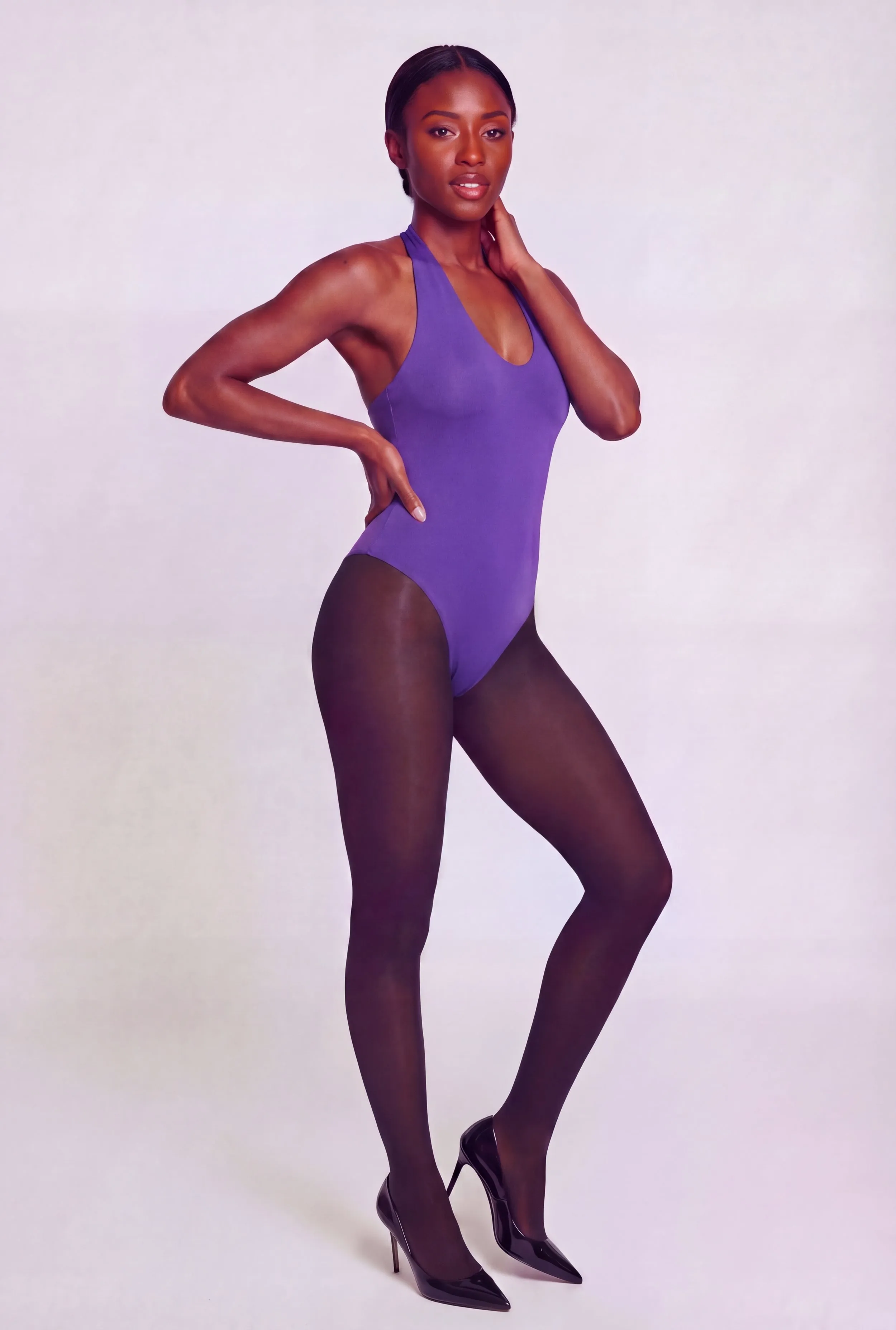 Double Layered Soft Knit Halter Bodysuit sold by Rainbow product image thumbnail 3