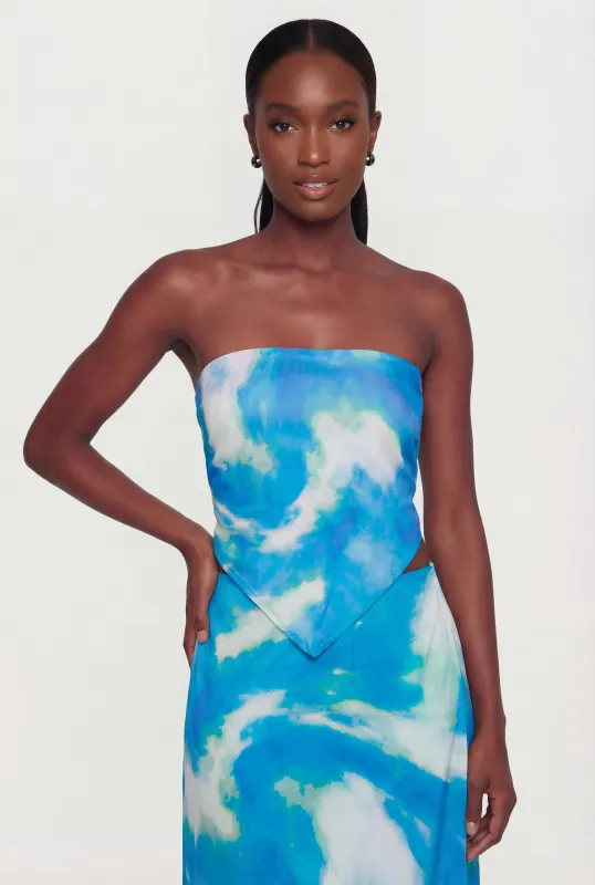 Tie Dye Hanky Hem Tube Top made by Rainbow