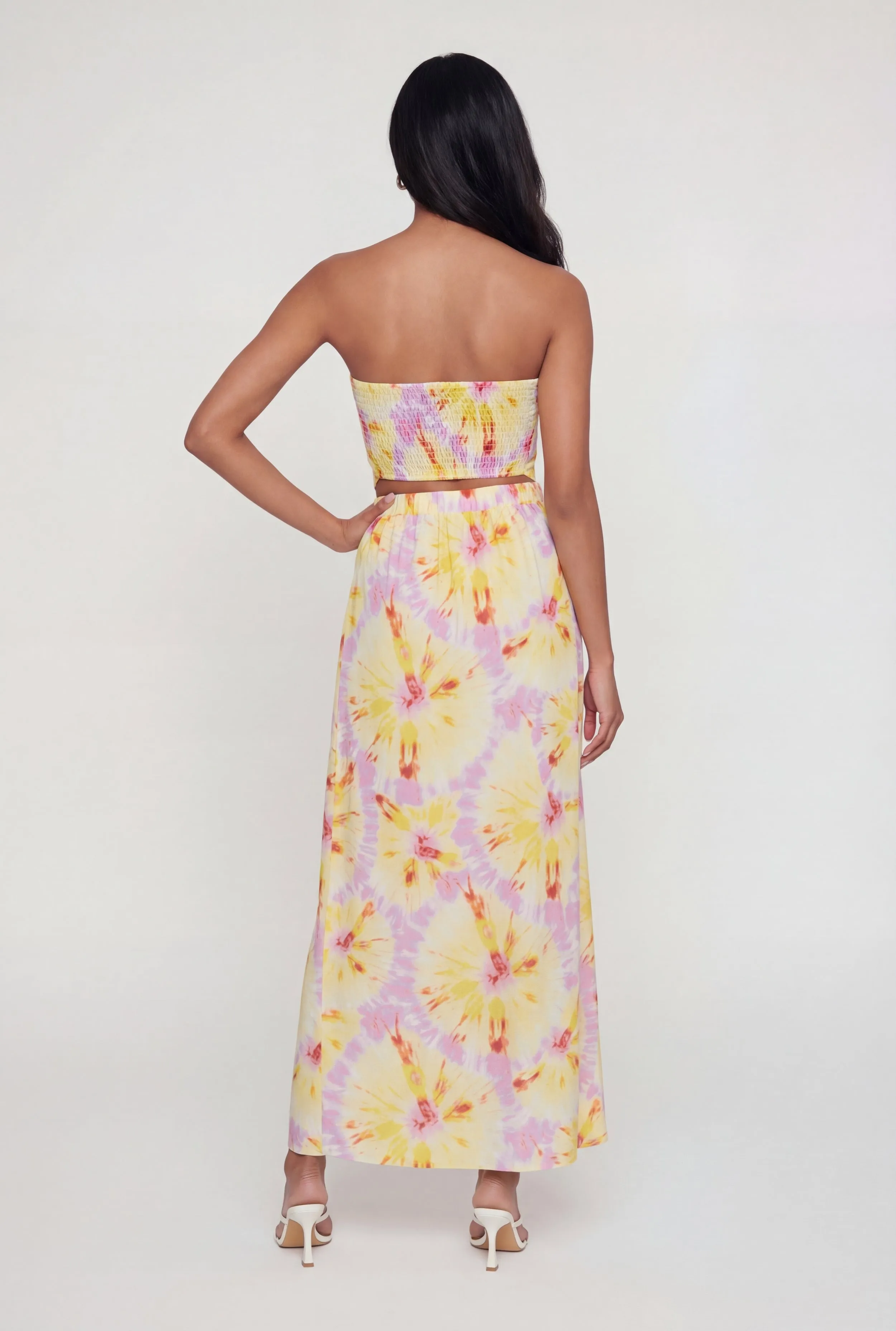 High Waisted Tie Dye Wrap Maxi Skirt sold by Rainbow product image thumbnail 5