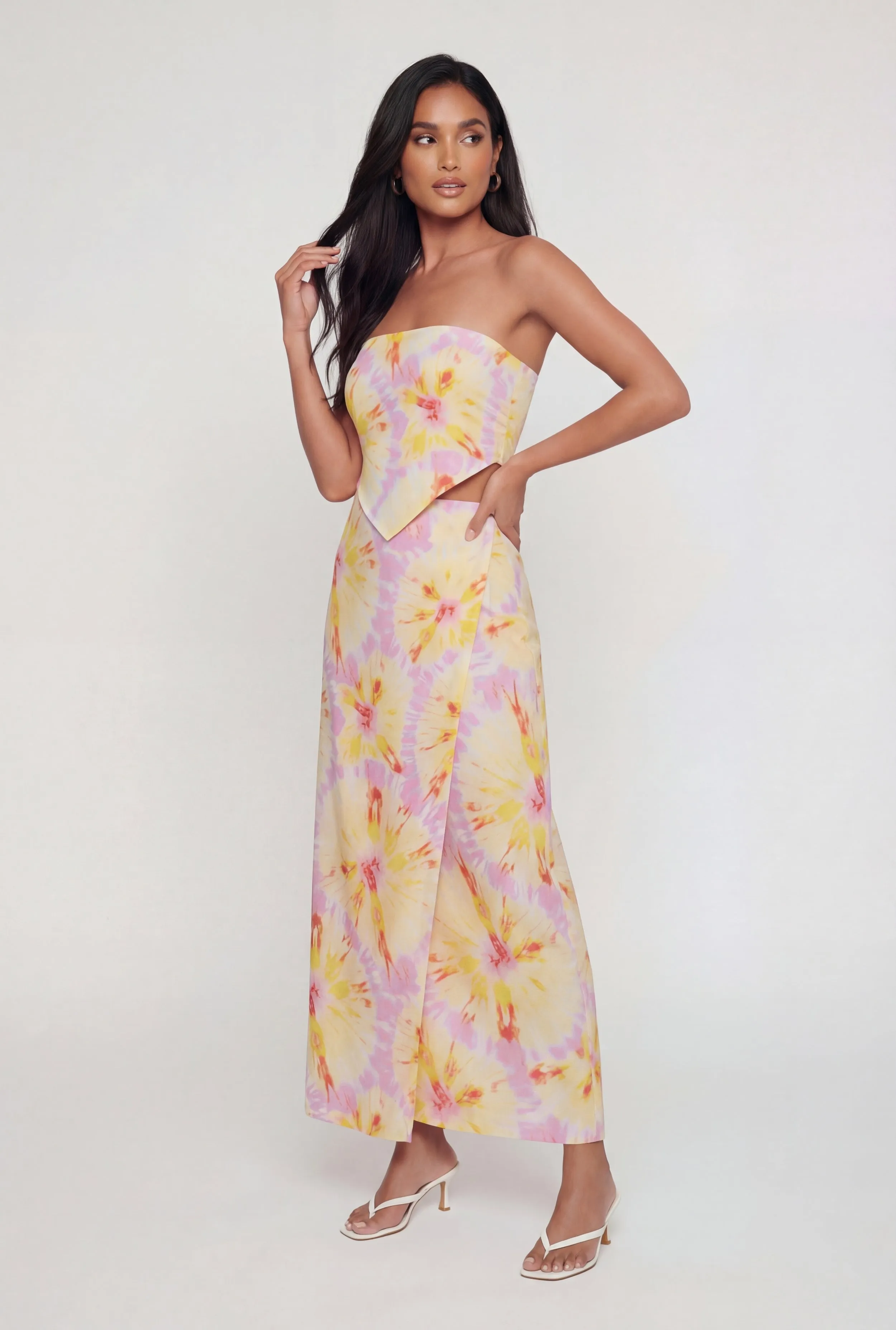 High Waisted Tie Dye Wrap Maxi Skirt sold by Rainbow product image thumbnail 2