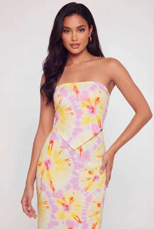 Tie Dye Hanky Hem Tube Top made by Rainbow