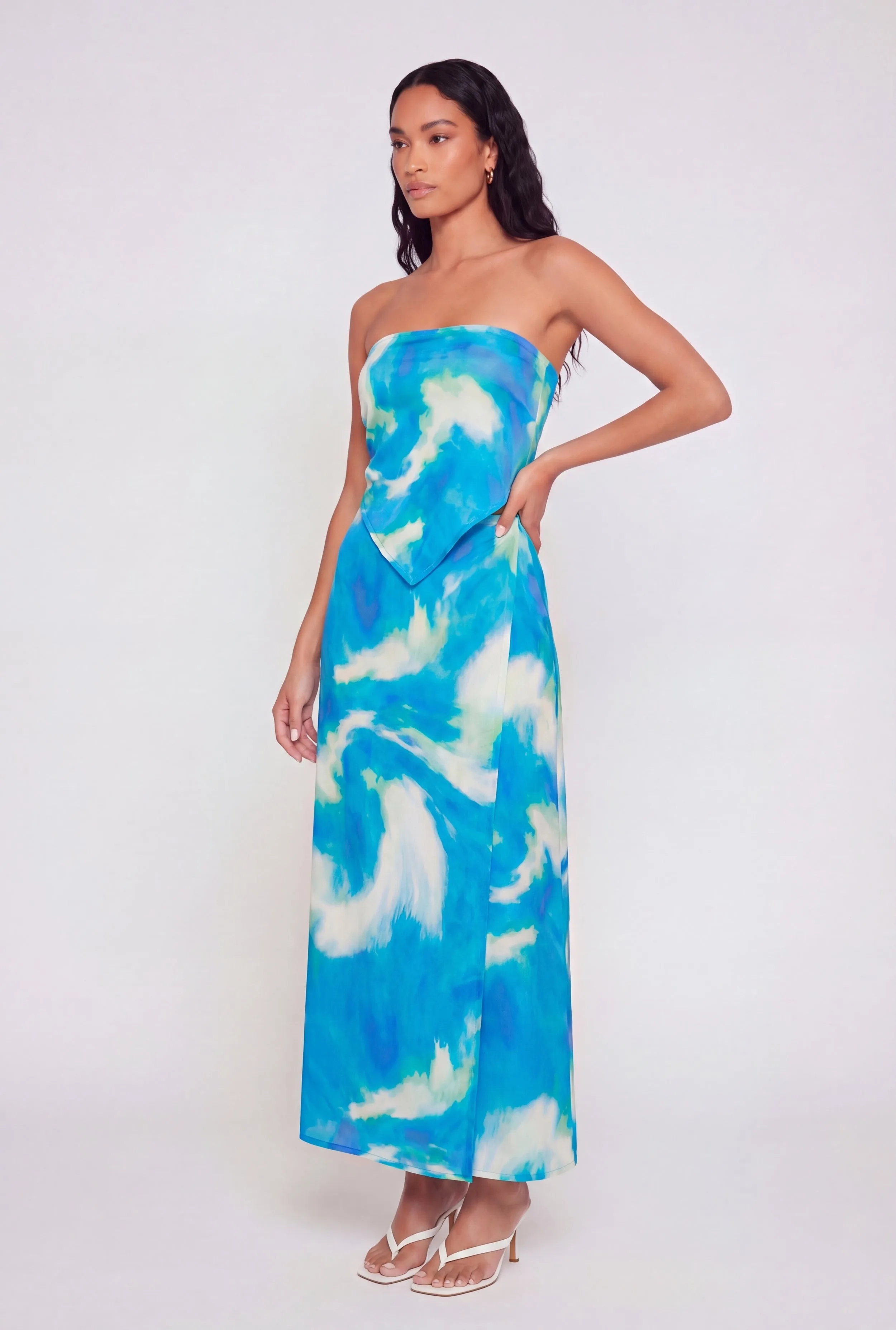 High Waisted Tie Dye Wrap Maxi Skirt sold by Rainbow product image thumbnail 2