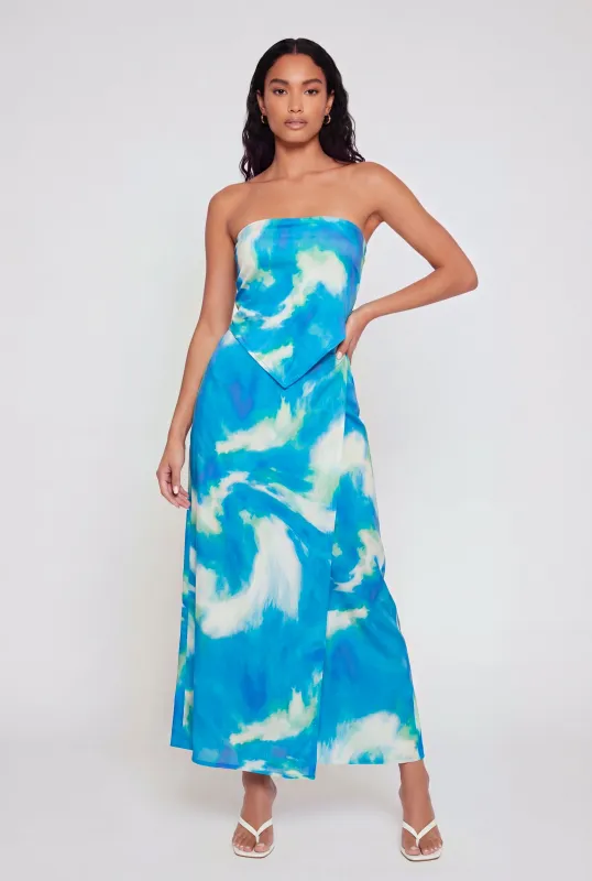 High Waisted Tie Dye Wrap Maxi Skirt made by Rainbow