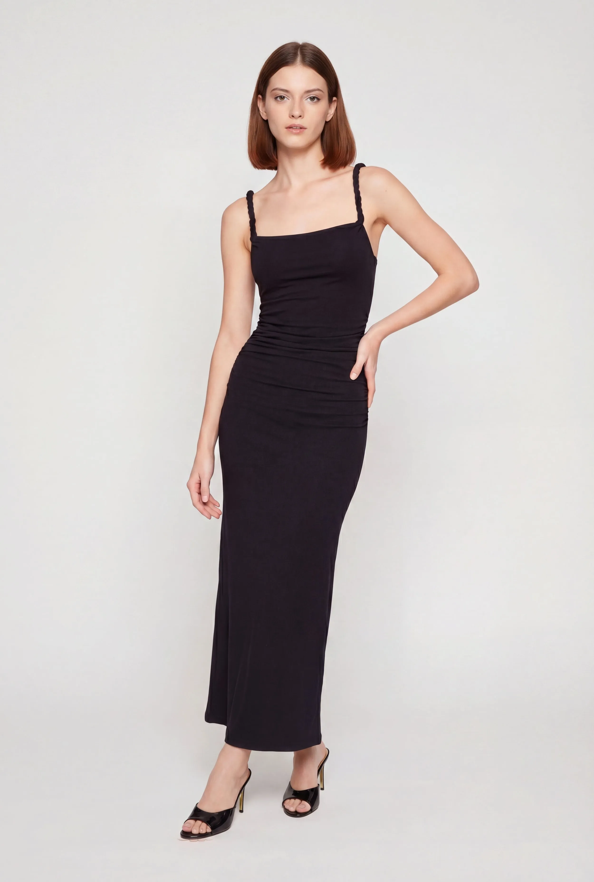 Twisted Strap Sleeveless Ruched Maxi Dress sold by Rainbow product image thumbnail 2