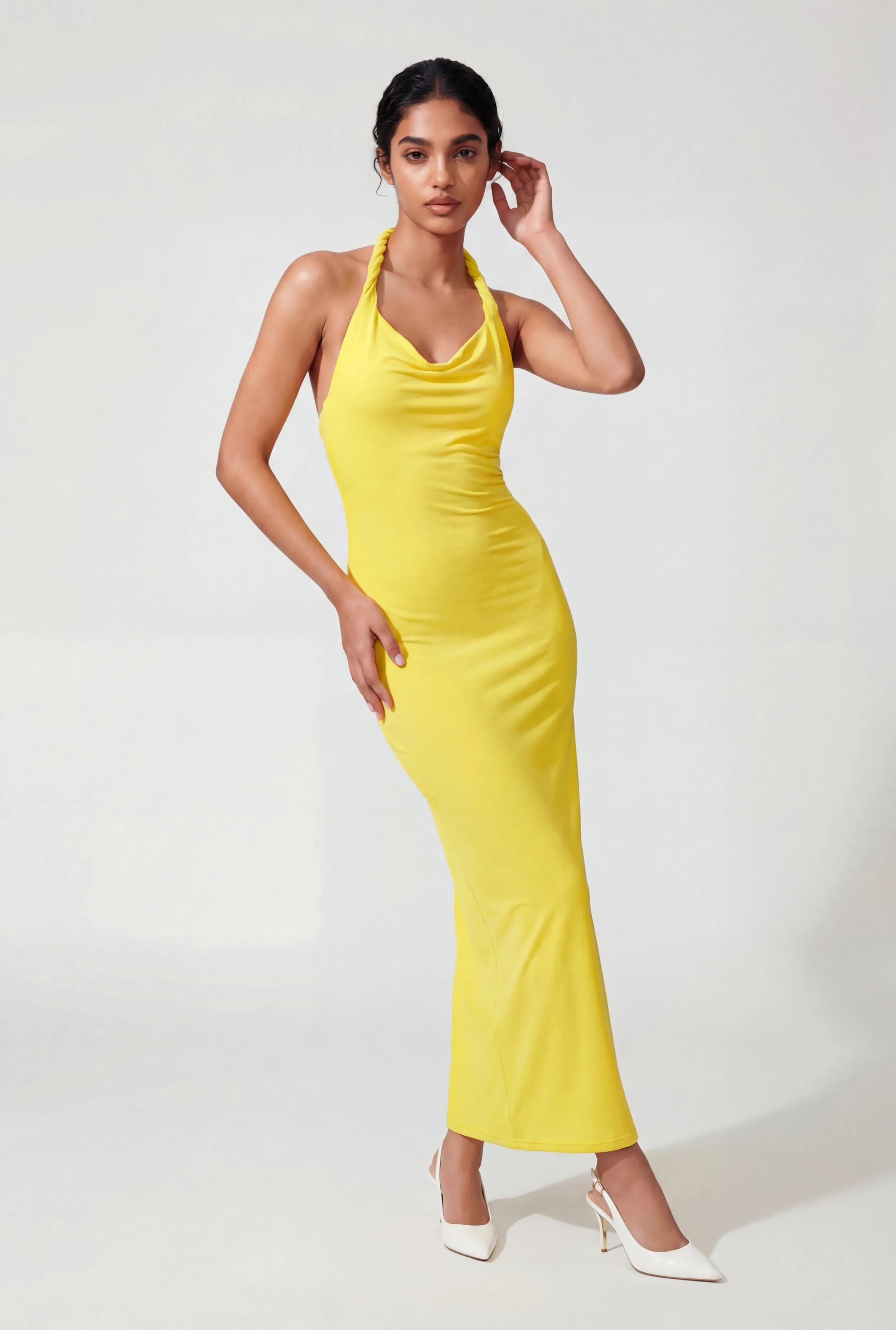 Cowl Neck Twist Halter Maxi Dress sold by Rainbow product image thumbnail 4