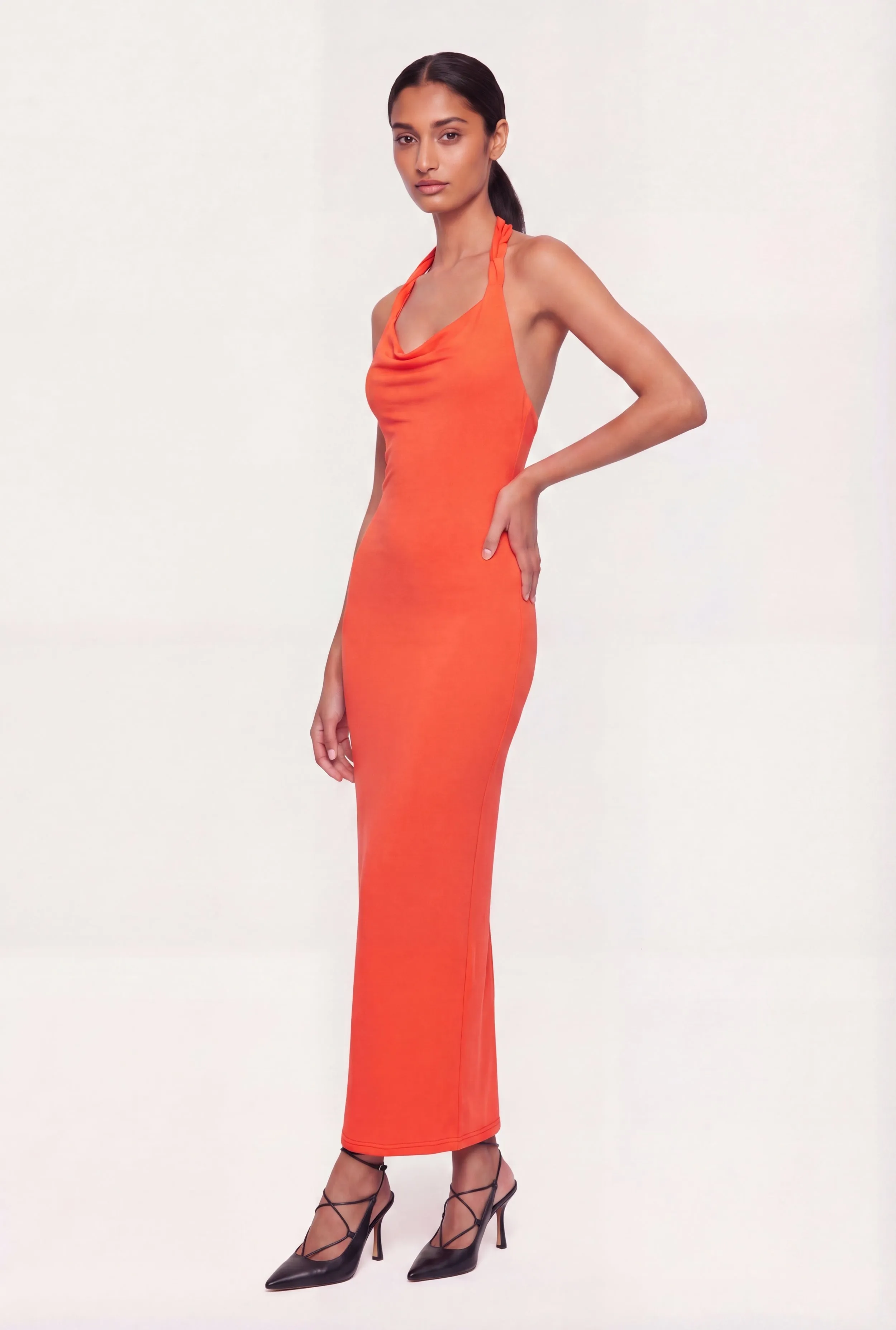 Cowl Neck Twist Halter Maxi Dress sold by Rainbow product image thumbnail 2