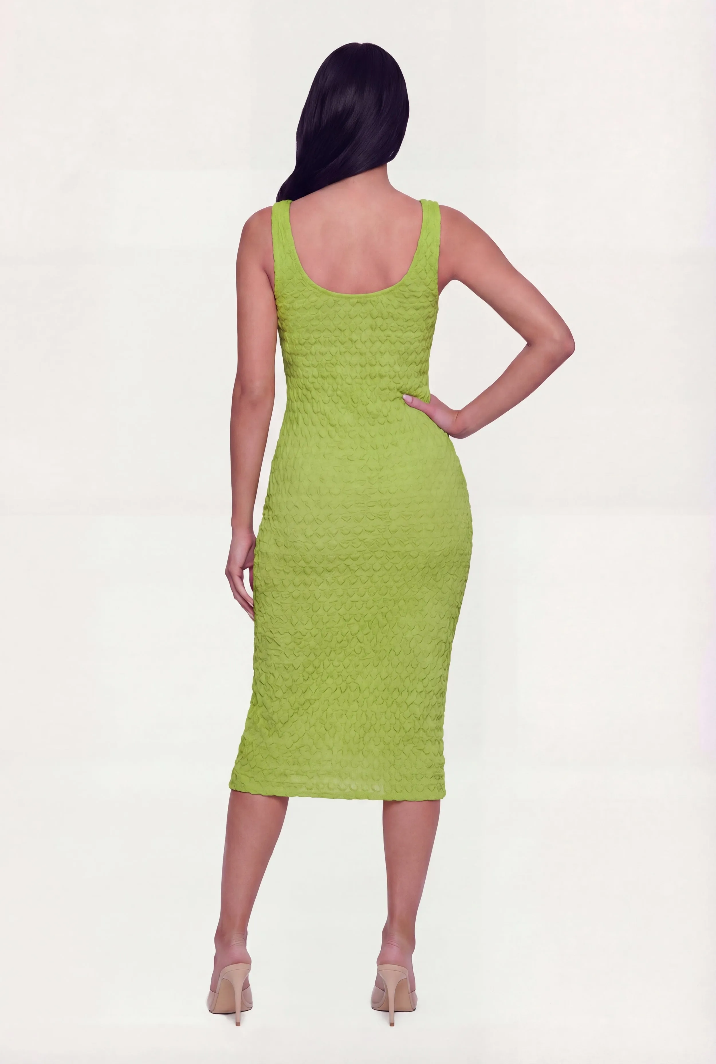 Textured Bubble Knit Sleeveless Midi Dress sold by Rainbow product image thumbnail 3